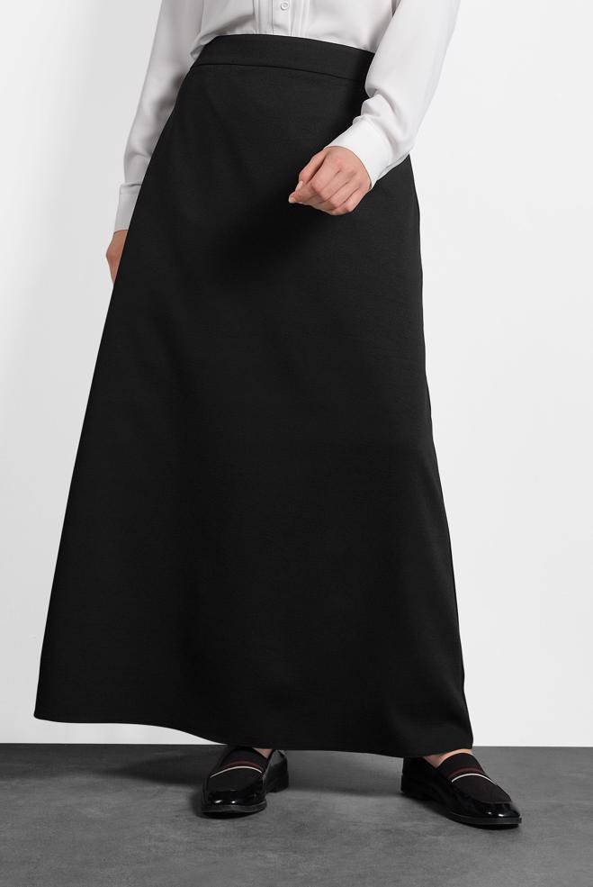 Tesettür giyim SİYAH A KESİM ETEK 60018  - ALVİNA