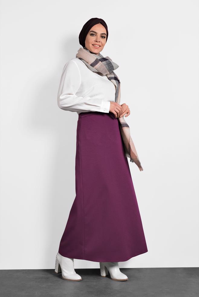 Tesettür giyim MOR A KESİM ETEK 60018  - ALVİNA