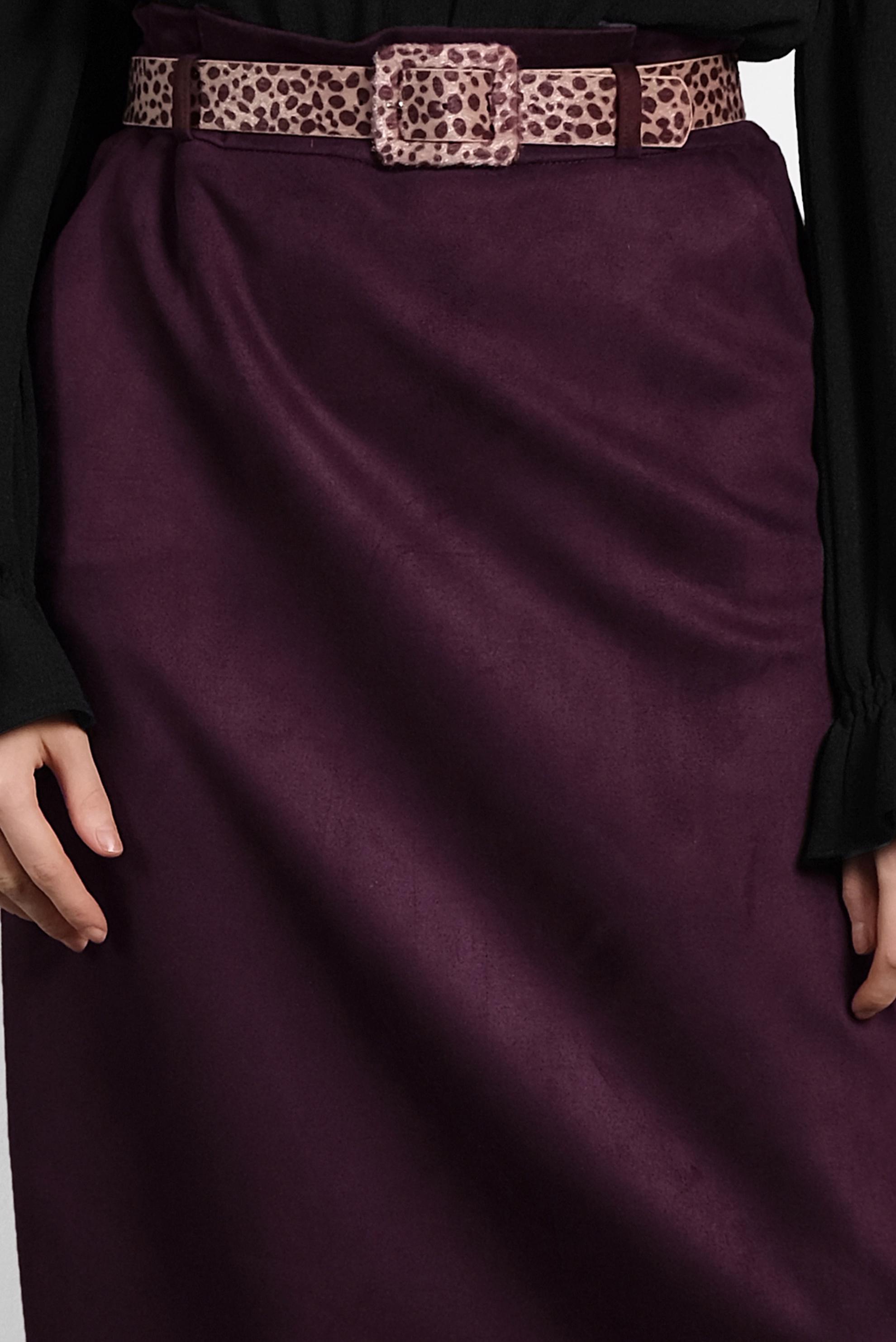 Hijab clothing DAMSON BELT DETAIL SUEDE SKIRT 60022 