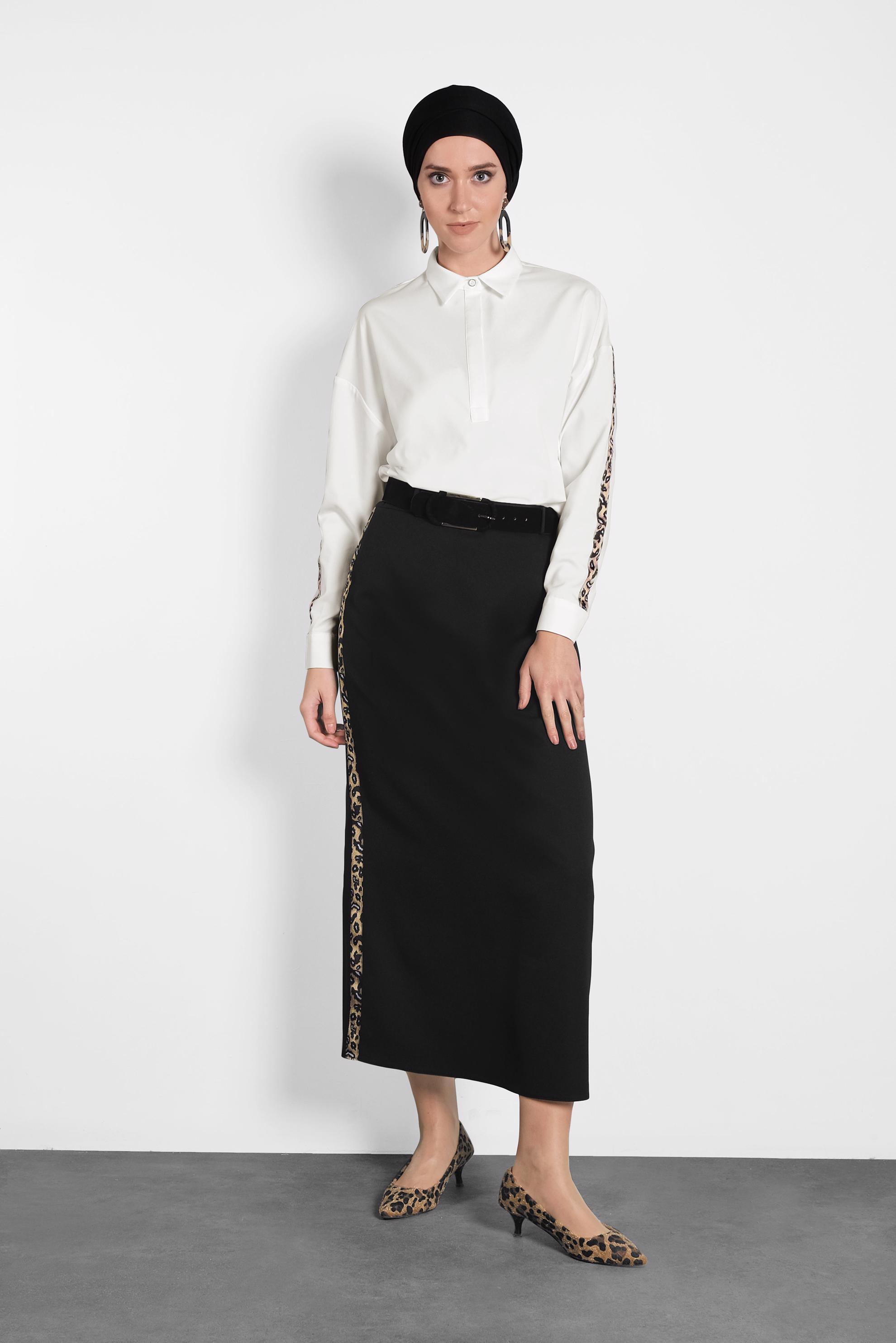 Hijab clothing BLACK STRIPPED SKIRT 60024 