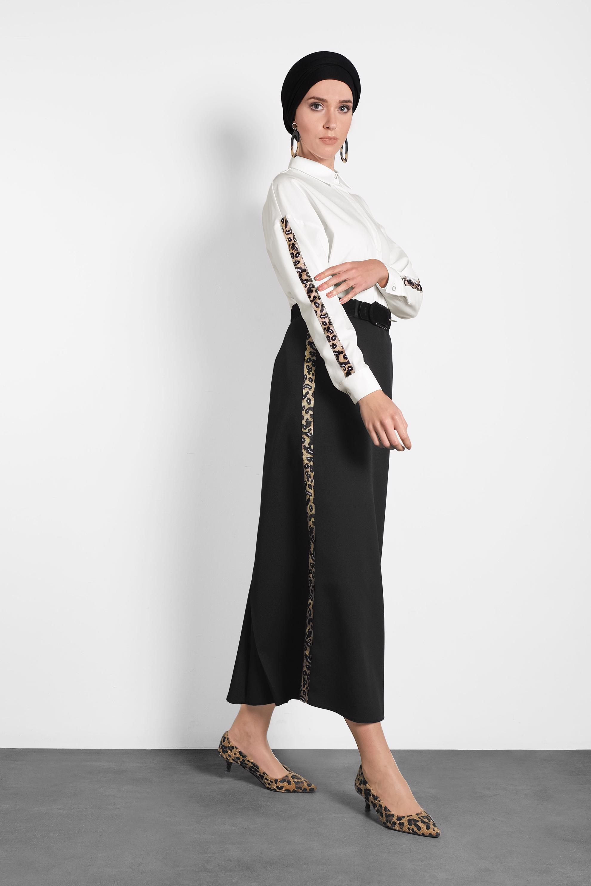 Hijab clothing BLACK STRIPPED SKIRT 60024 