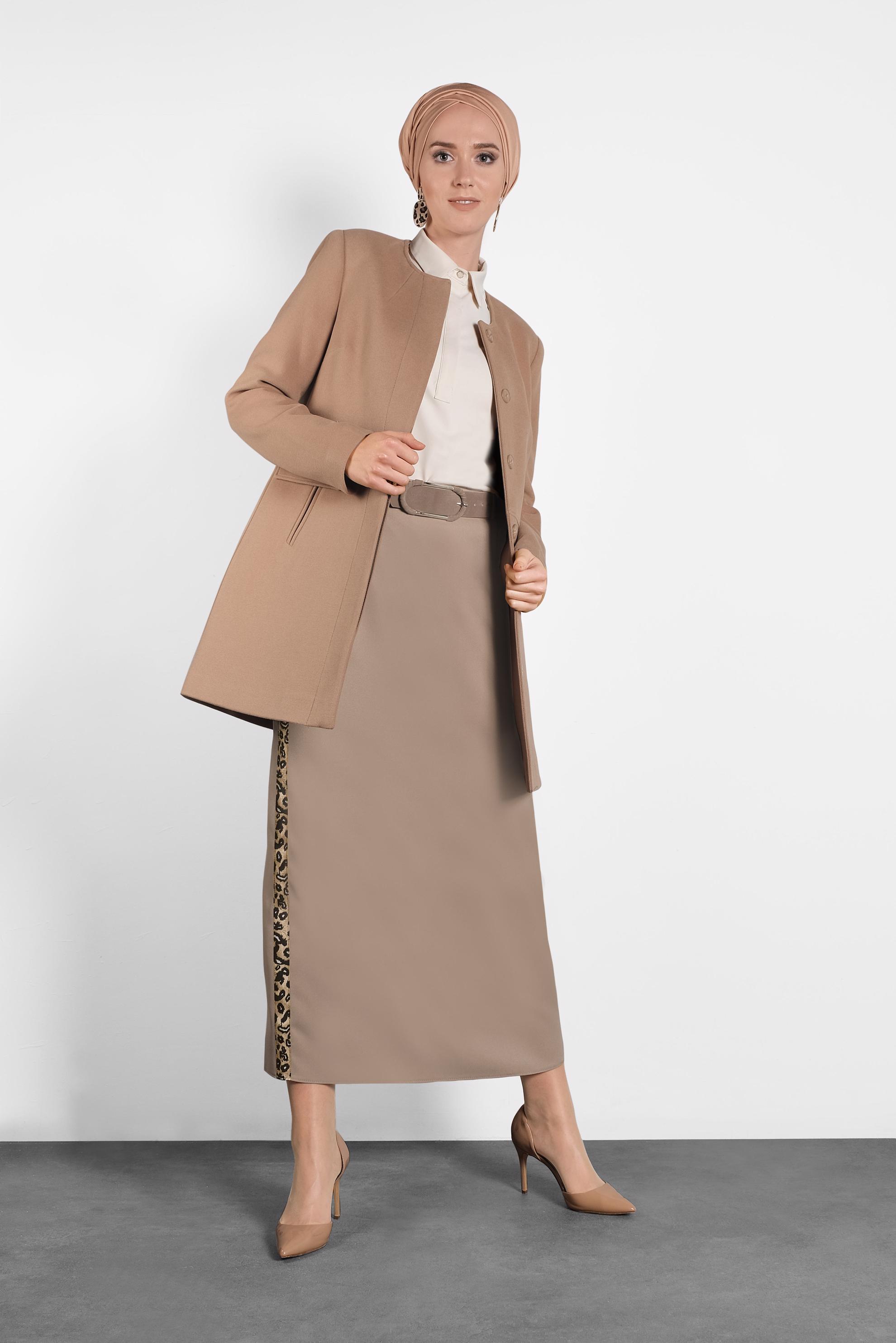 Hijab clothing BROWN STRIPPED SKIRT 60024 