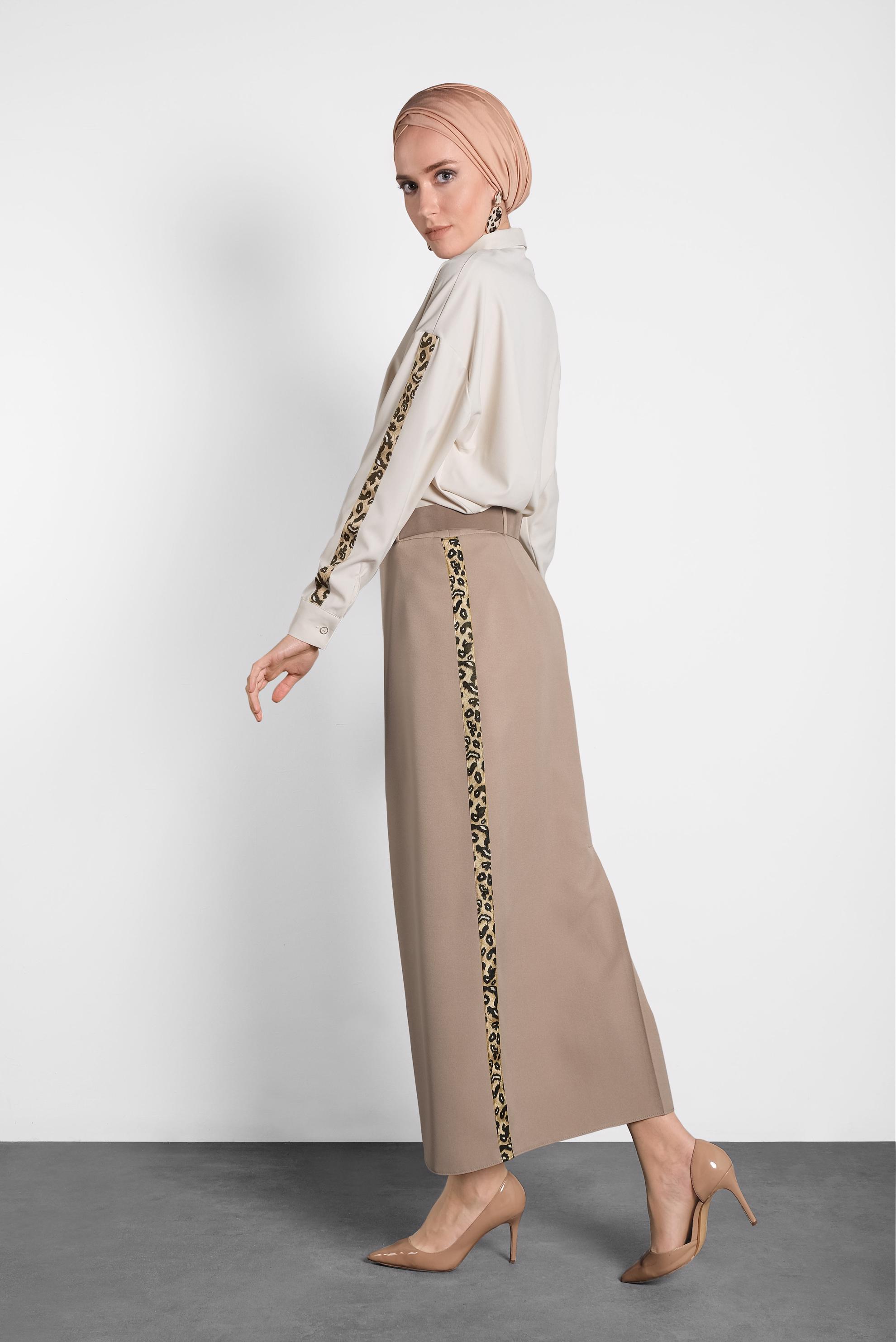 Hijab clothing BROWN STRIPPED SKIRT 60024 