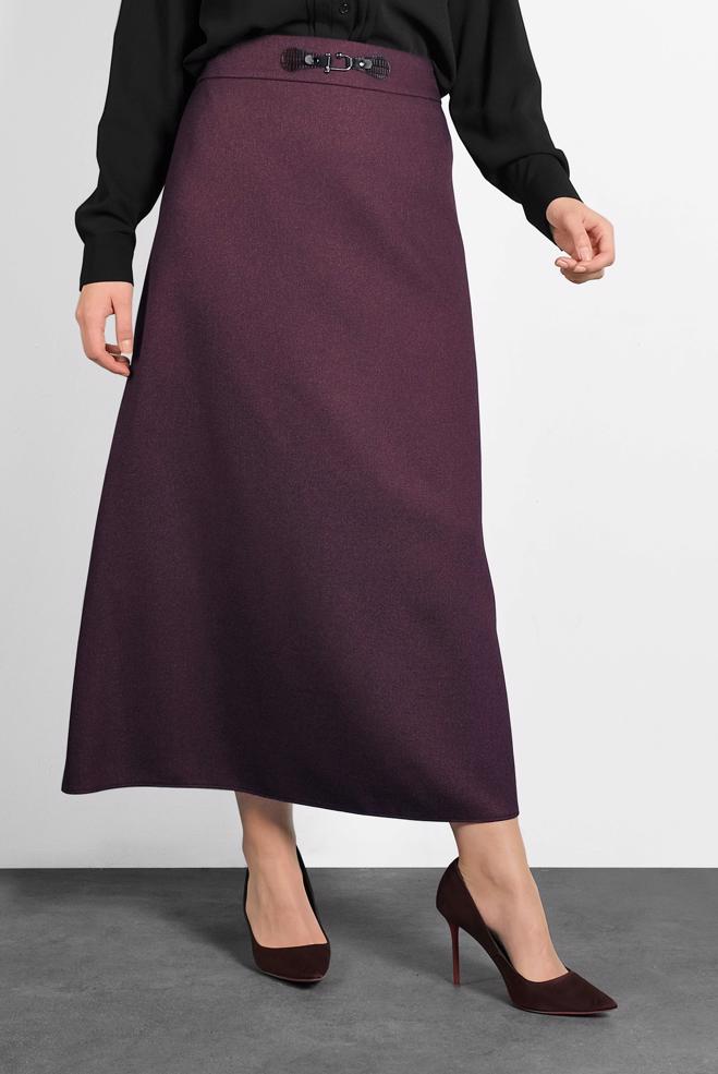 Tesettür giyim MÜRDÜM YÜKSEK BEL ETEK 60026 - ALVİNA