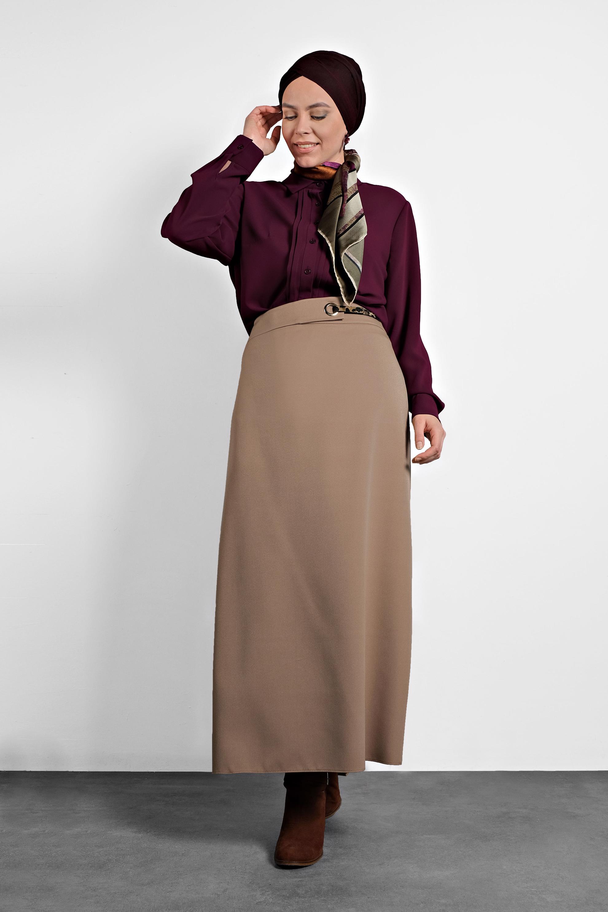 Hijab clothing BROWN A LINE SKIRT 60029