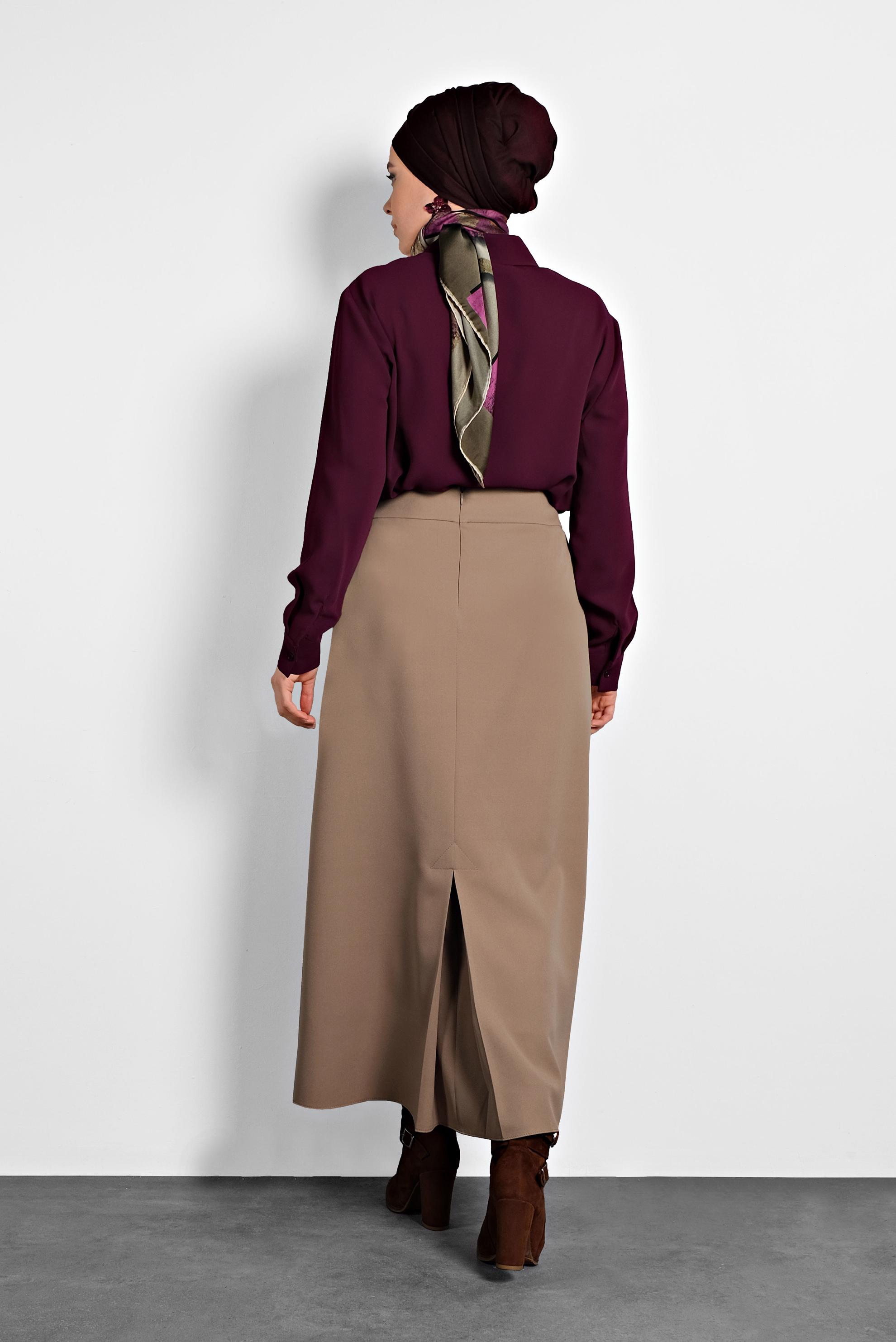Hijab clothing BROWN A LINE SKIRT 60029