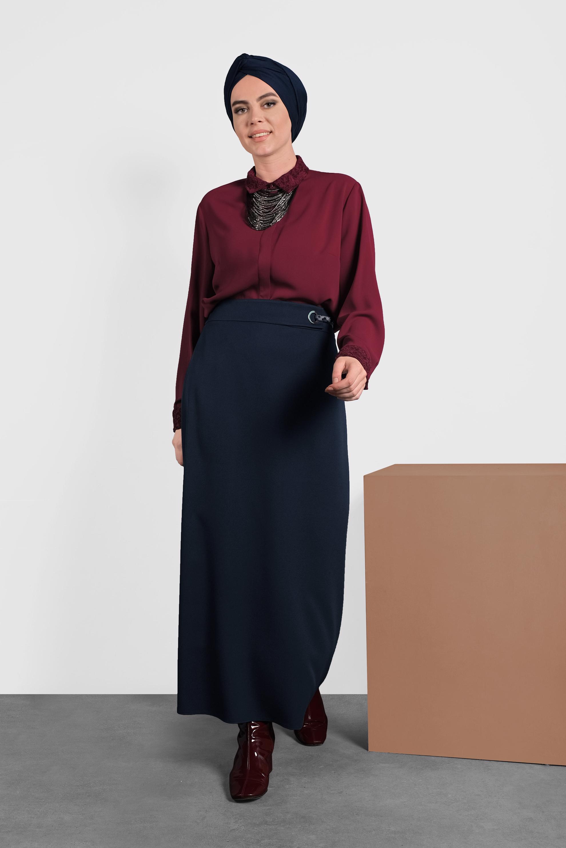 Vêtements hijab BLEU MARINE JUPE EN LIGNE A 60029