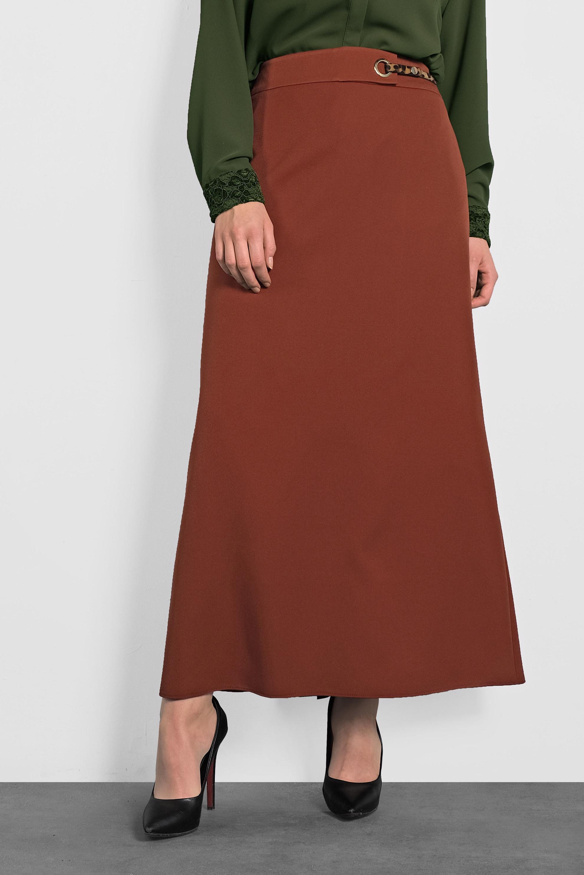 Tesettür giyim KAHVE A KESİM ETEK 60029 