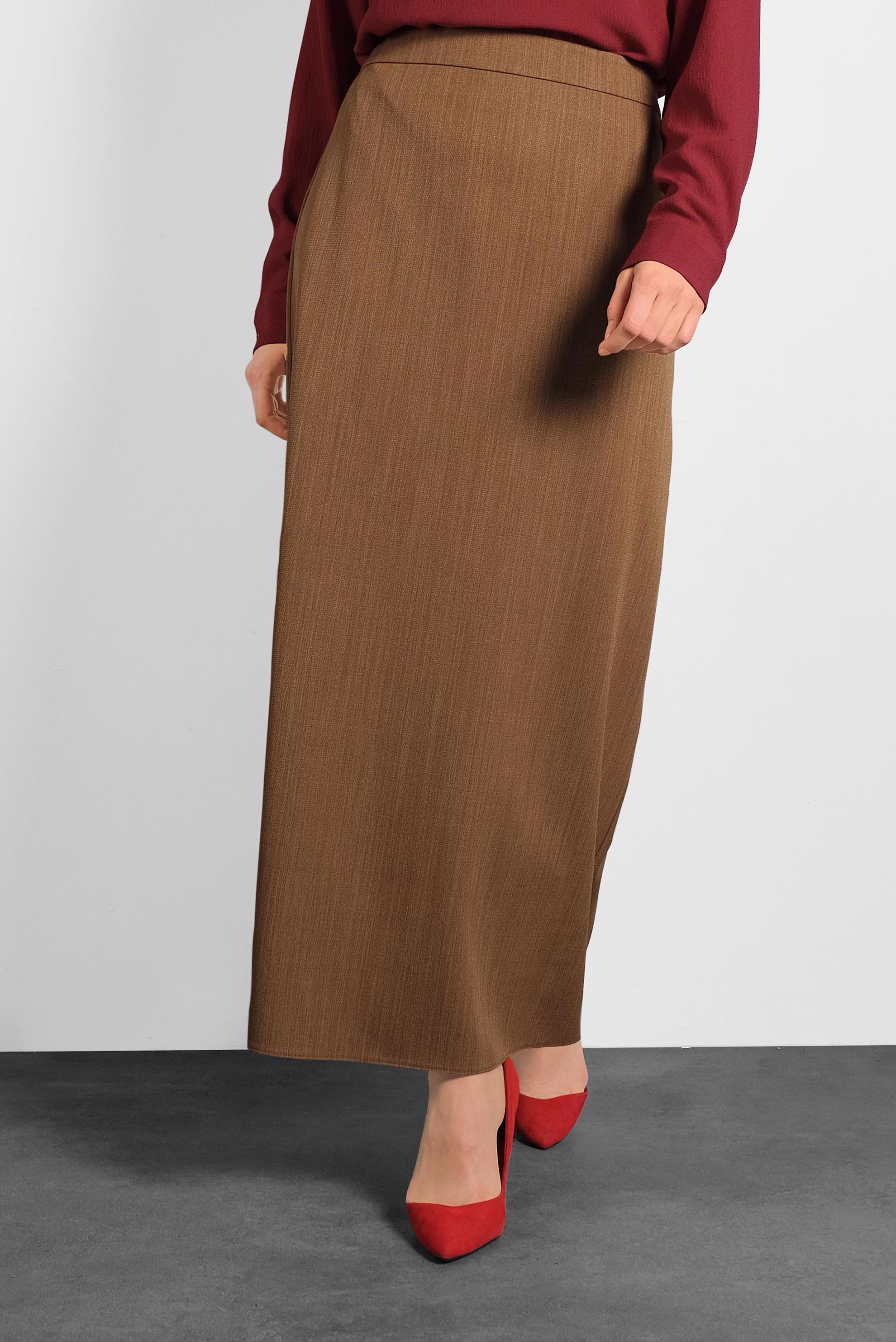 Tesettür giyim KAHVE A KESİM ETEK 60030 