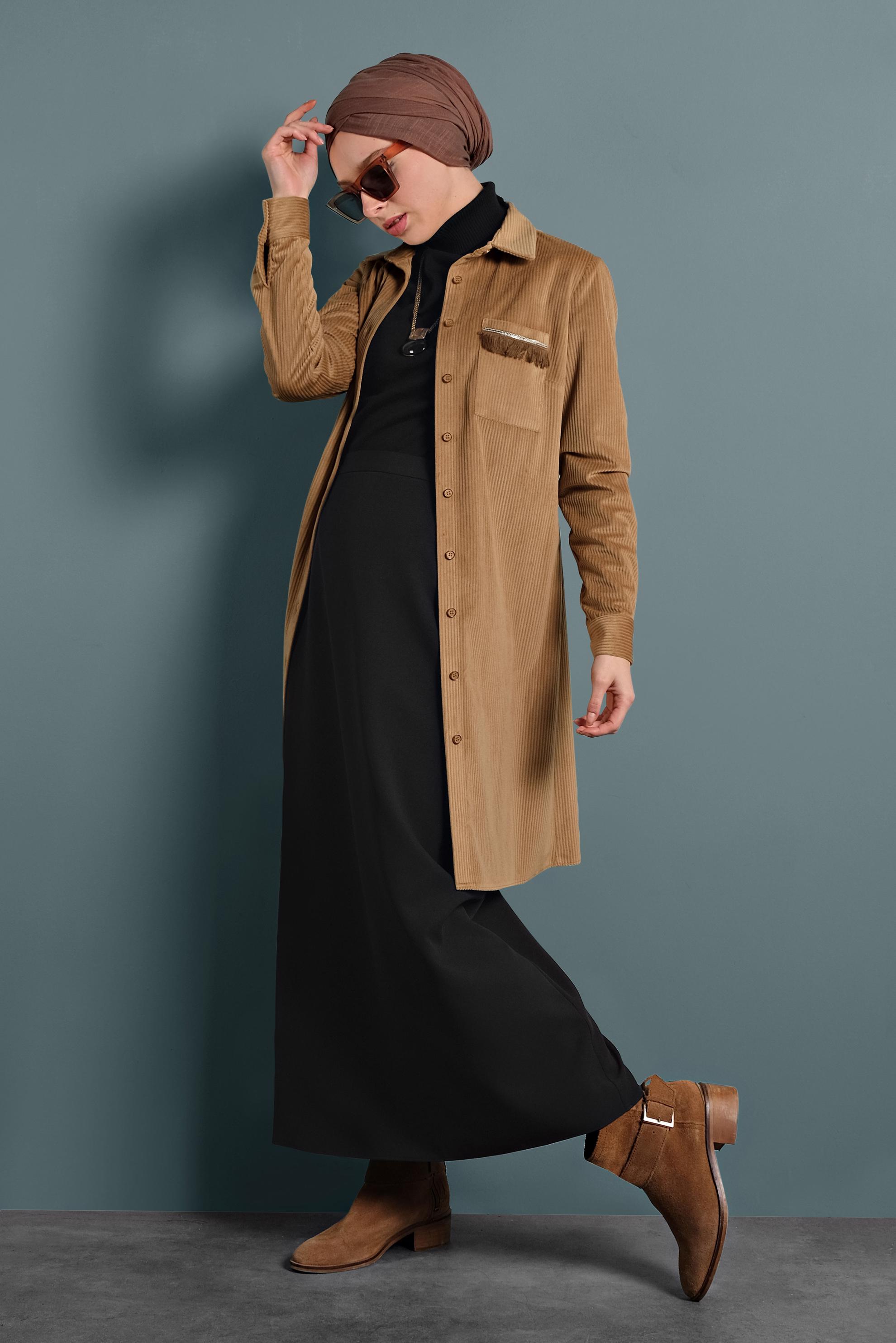 Tesettür giyim SİYAH DÜZ KESİM ETEK 60031