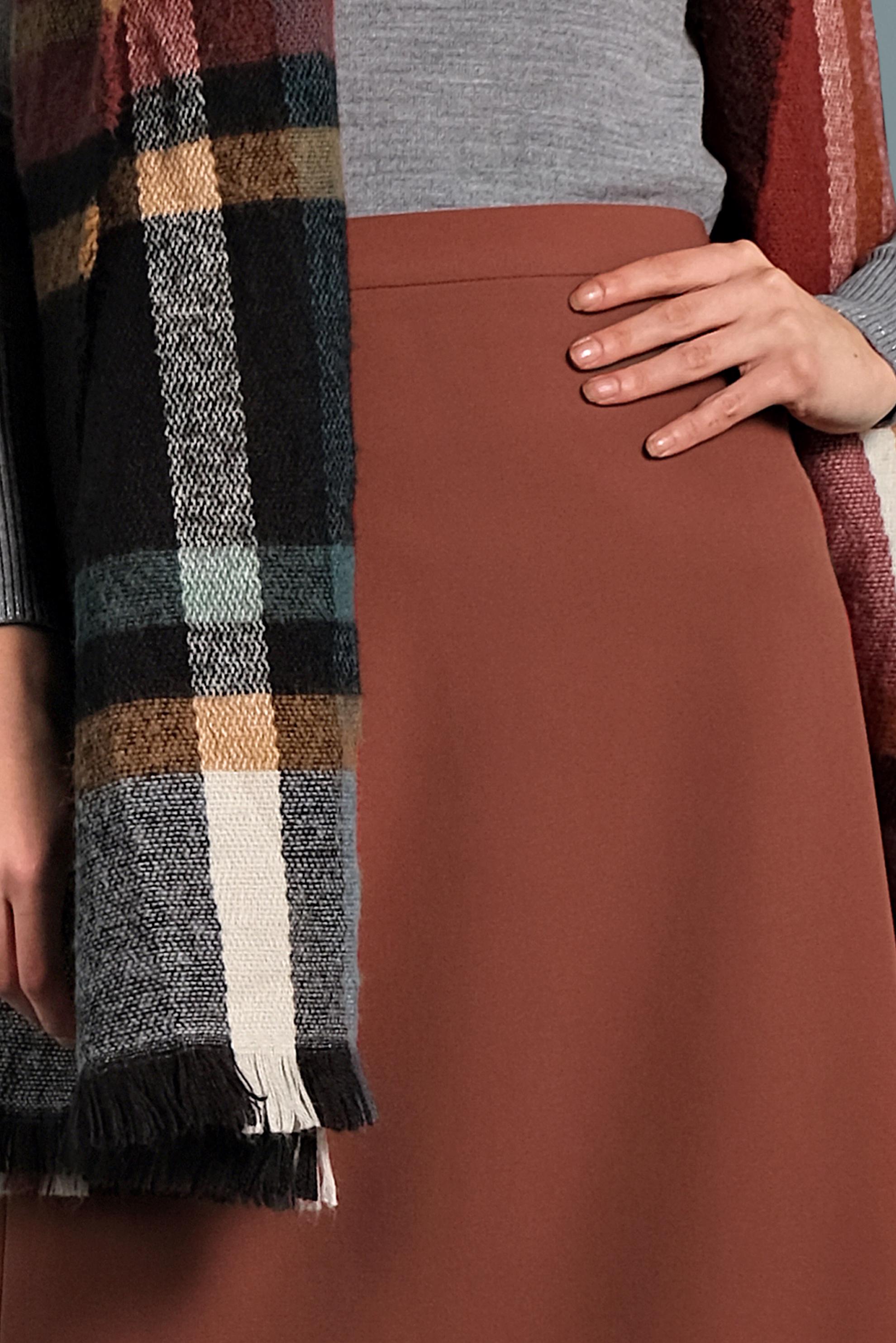 Tesettür giyim TURUNCU DÜZ KESİM ETEK 60031