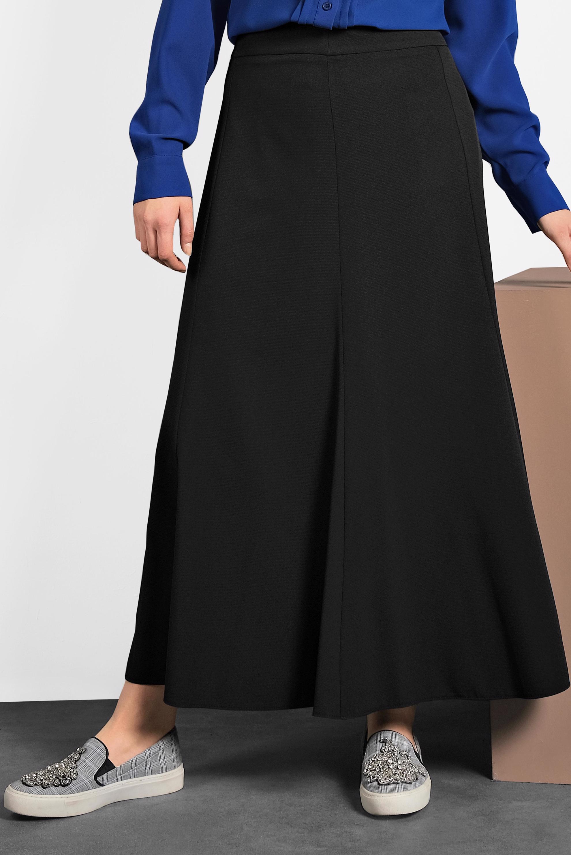 Tesettür giyim SİYAH VOLANLI ETEK 60032 