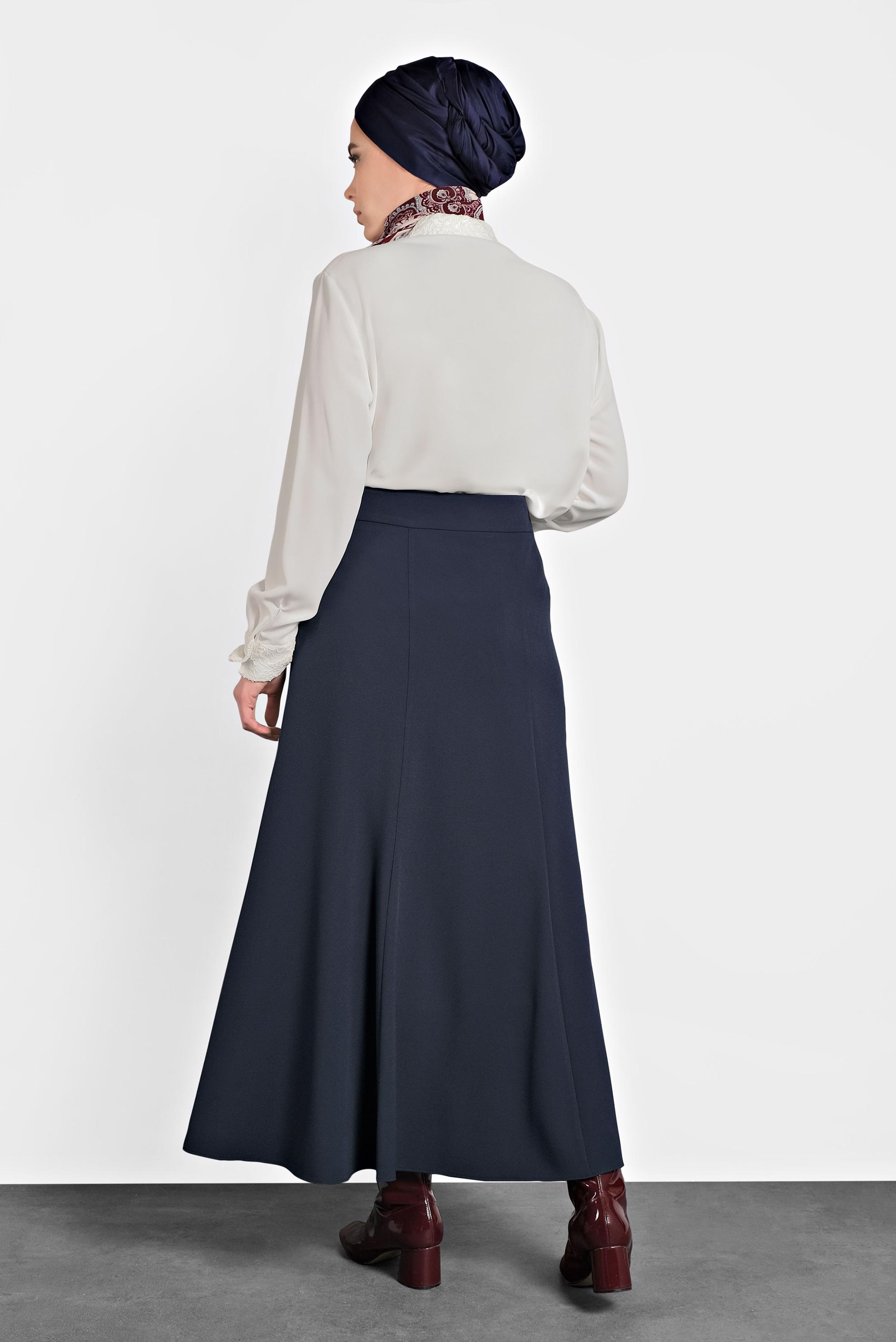 Vêtements hijab BLEU MARINE JUPE À VOLANTS 60032 