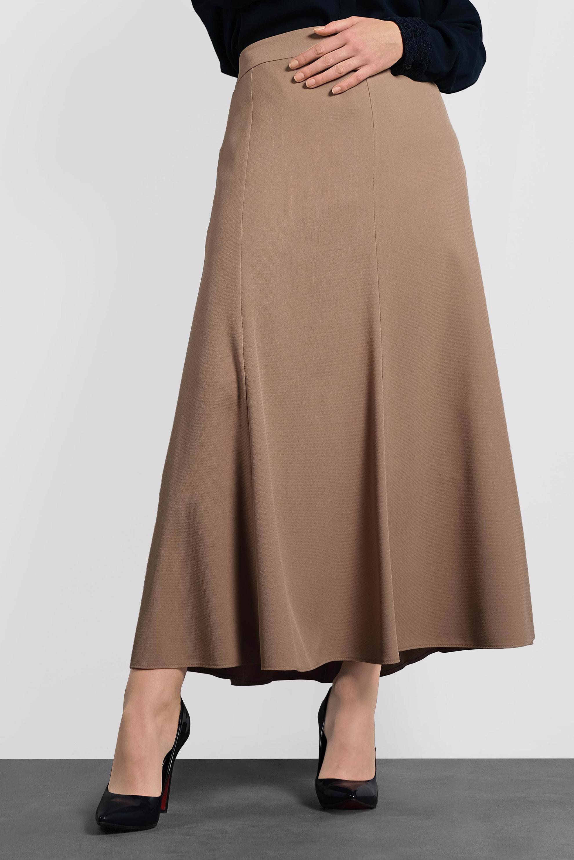 Tesettür giyim KAHVE VOLANLI ETEK 60032 