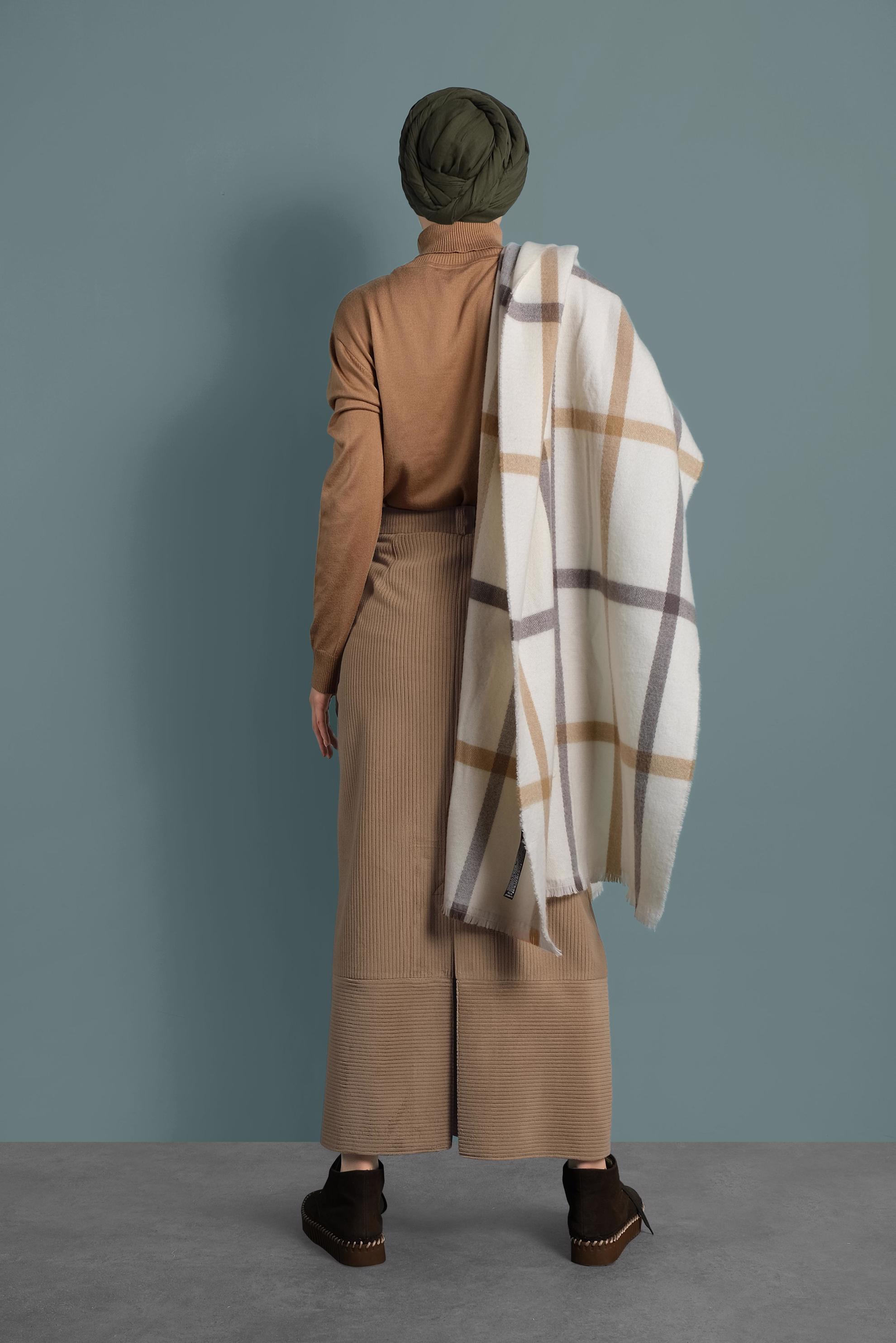 Tesettür giyim KAHVE KADİFE ETEK 60035 