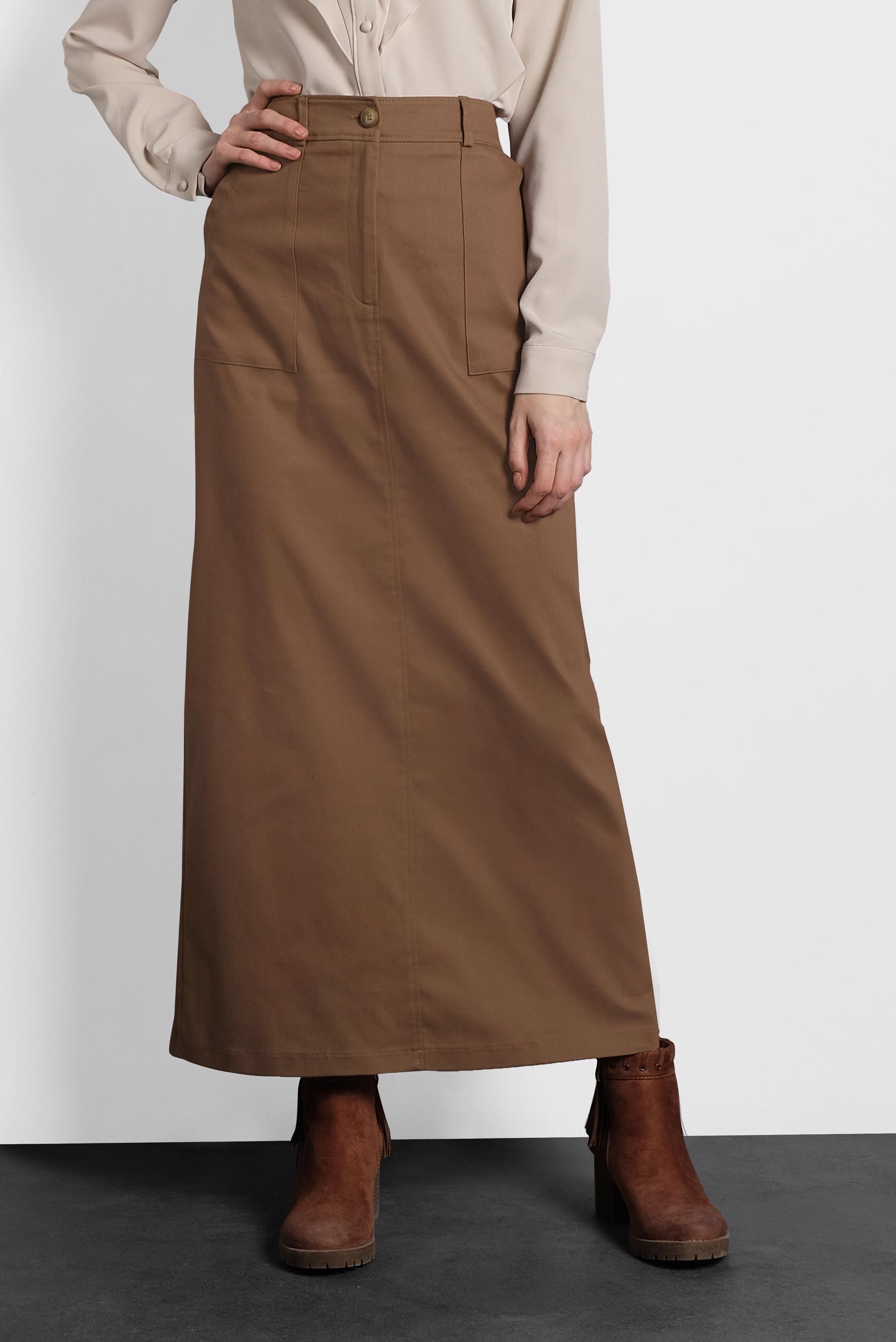 Tesettür giyim TABA A KESİM ETEK 60037 