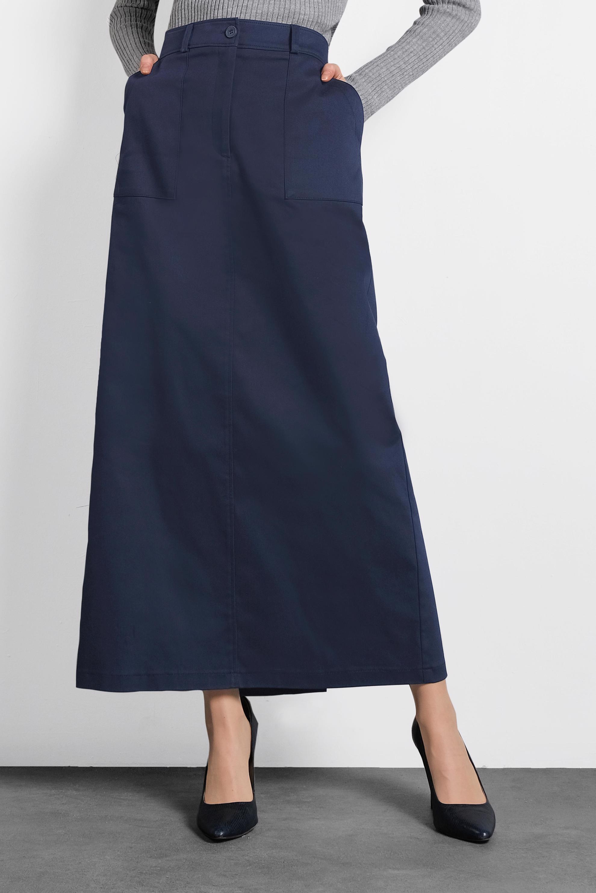 Tesettür giyim LACİVERT A KESİM ETEK 60037 