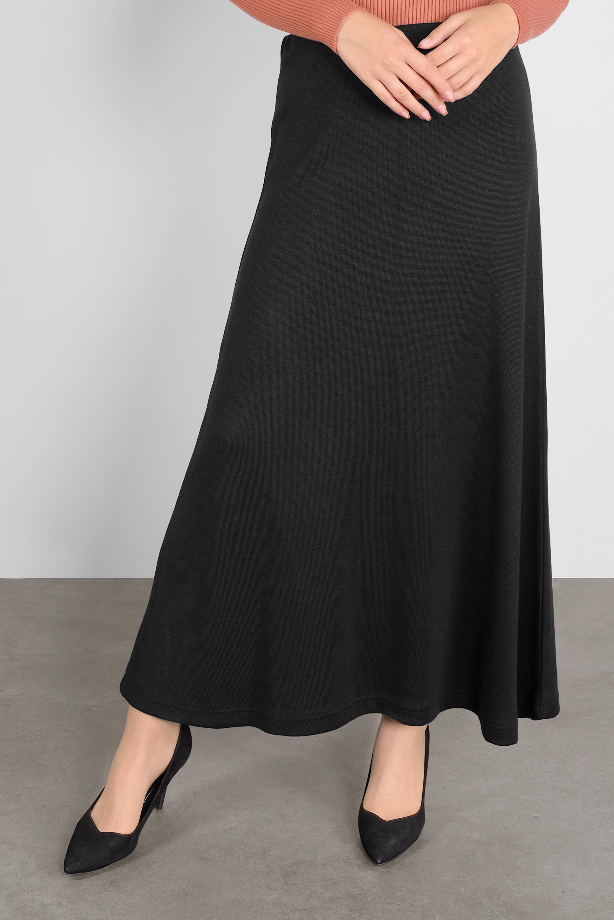 Tesettür giyim SİYAH TRİKO ETEK 60100  