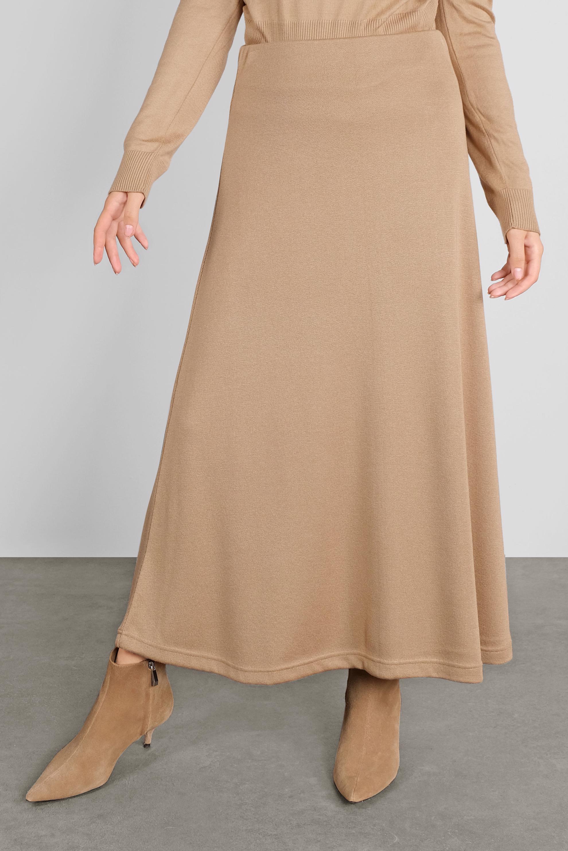 Tesettür giyim KAHVE TRİKO ETEK 60100  