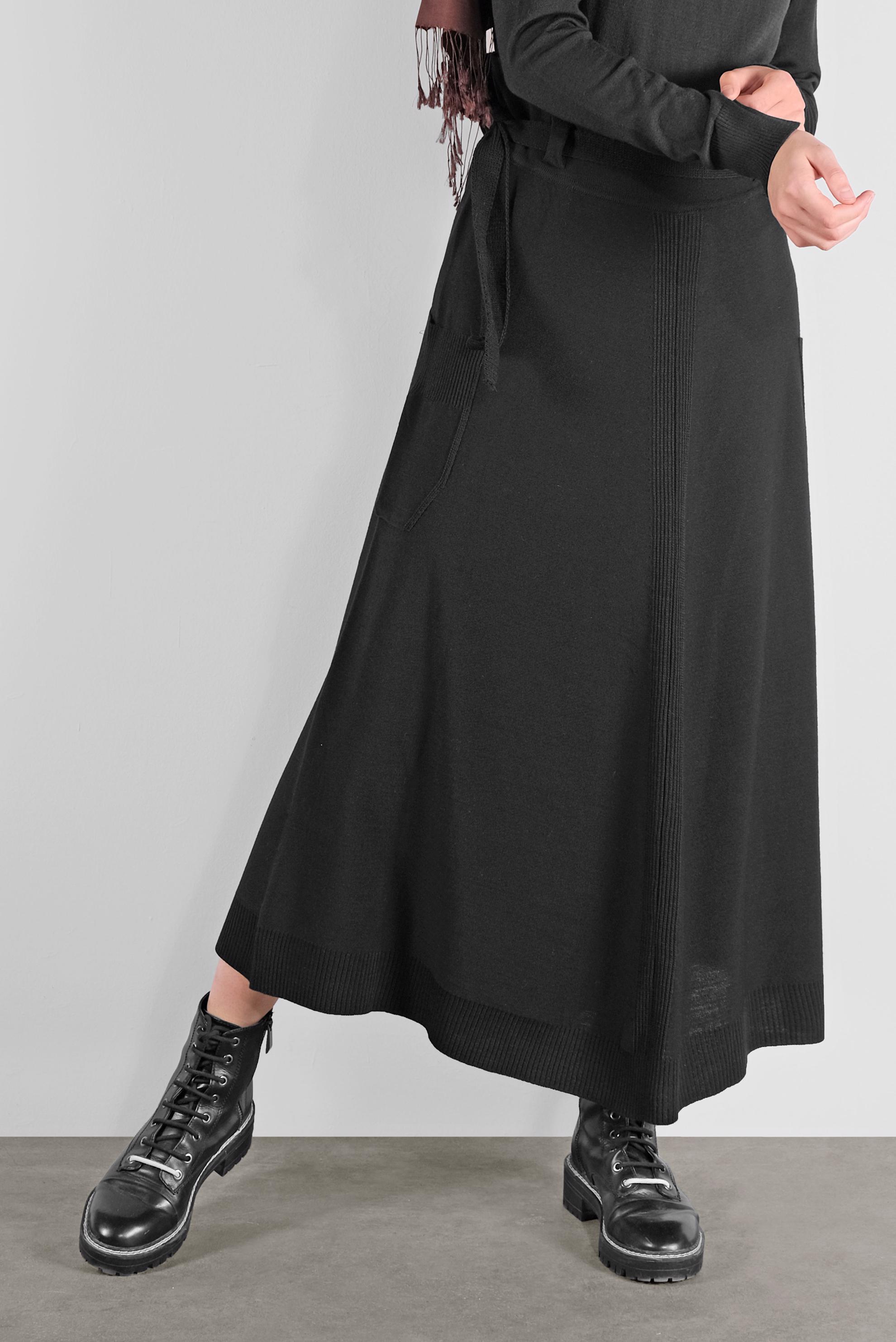 Tesettür giyim SİYAH TRİKO ETEK 60101 