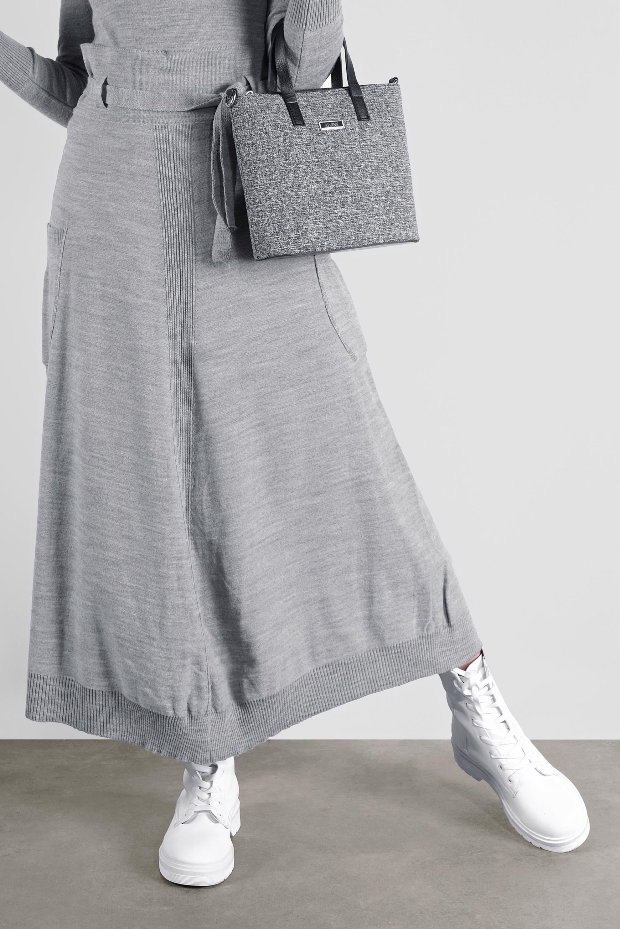 Tesettür giyim GRİ TRİKO ETEK 60101 