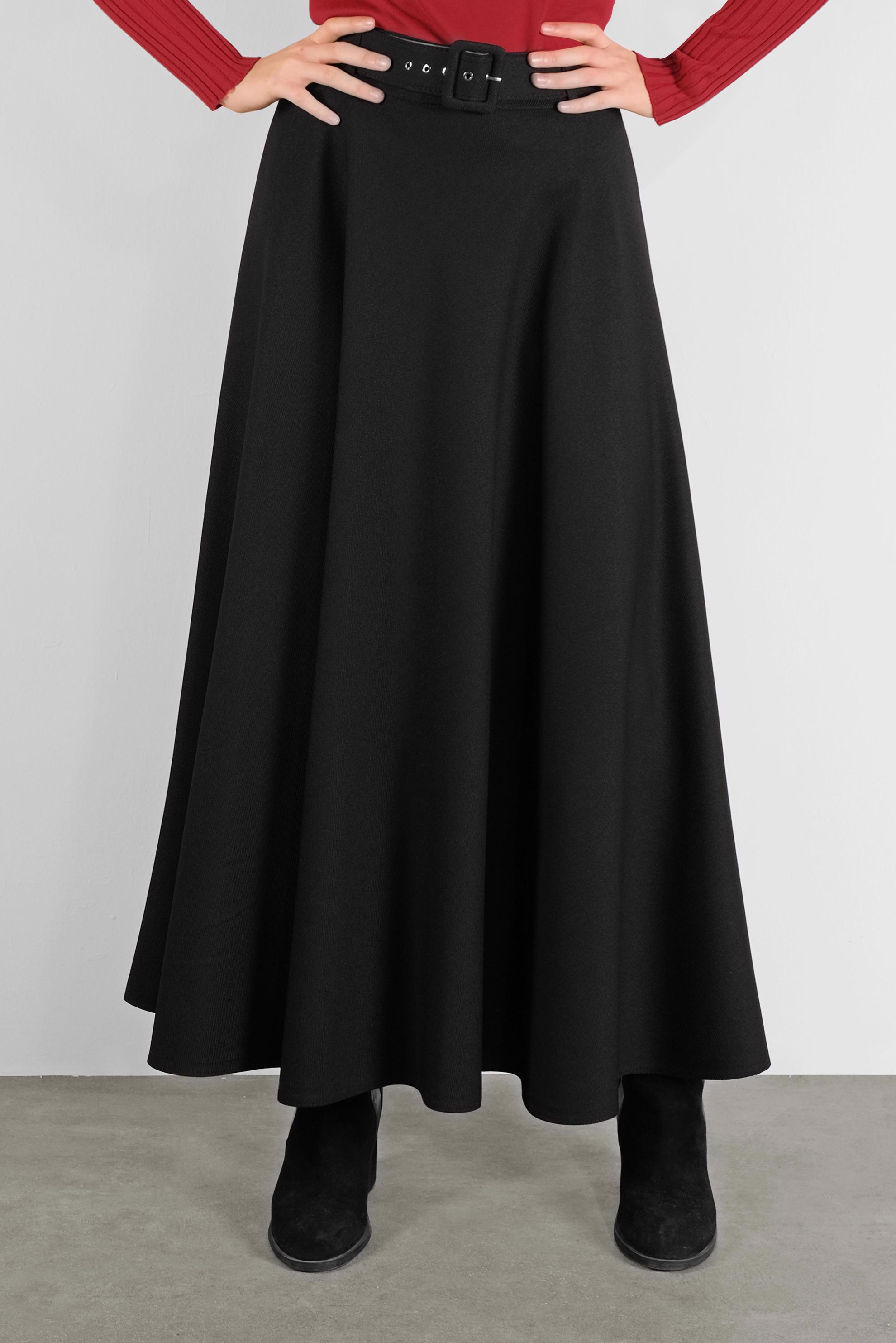 Tesettür giyim SİYAH GENİŞ KESİM ETEK 60105 