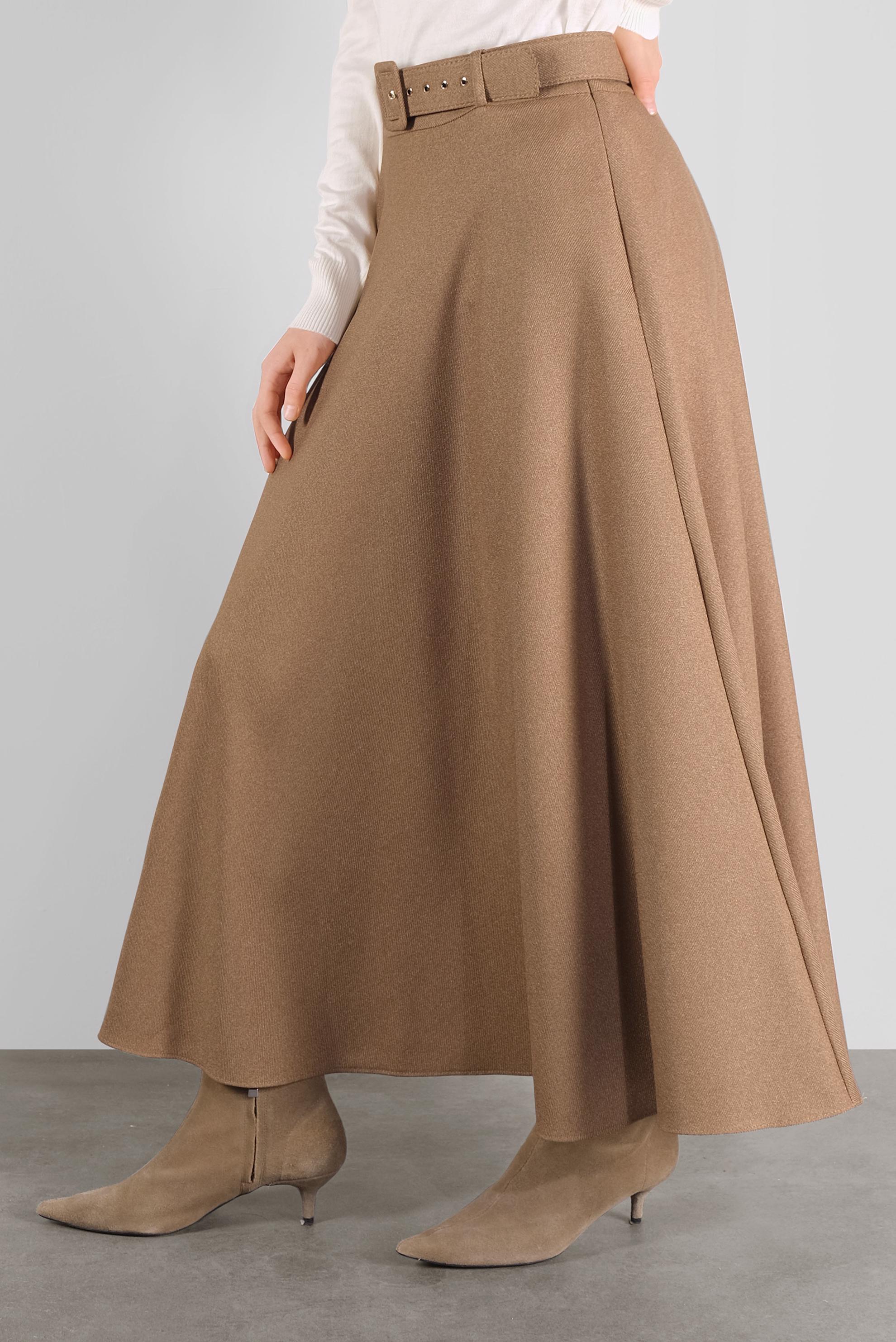 Tesettür giyim KAHVE GENİŞ KESİM ETEK 60105 