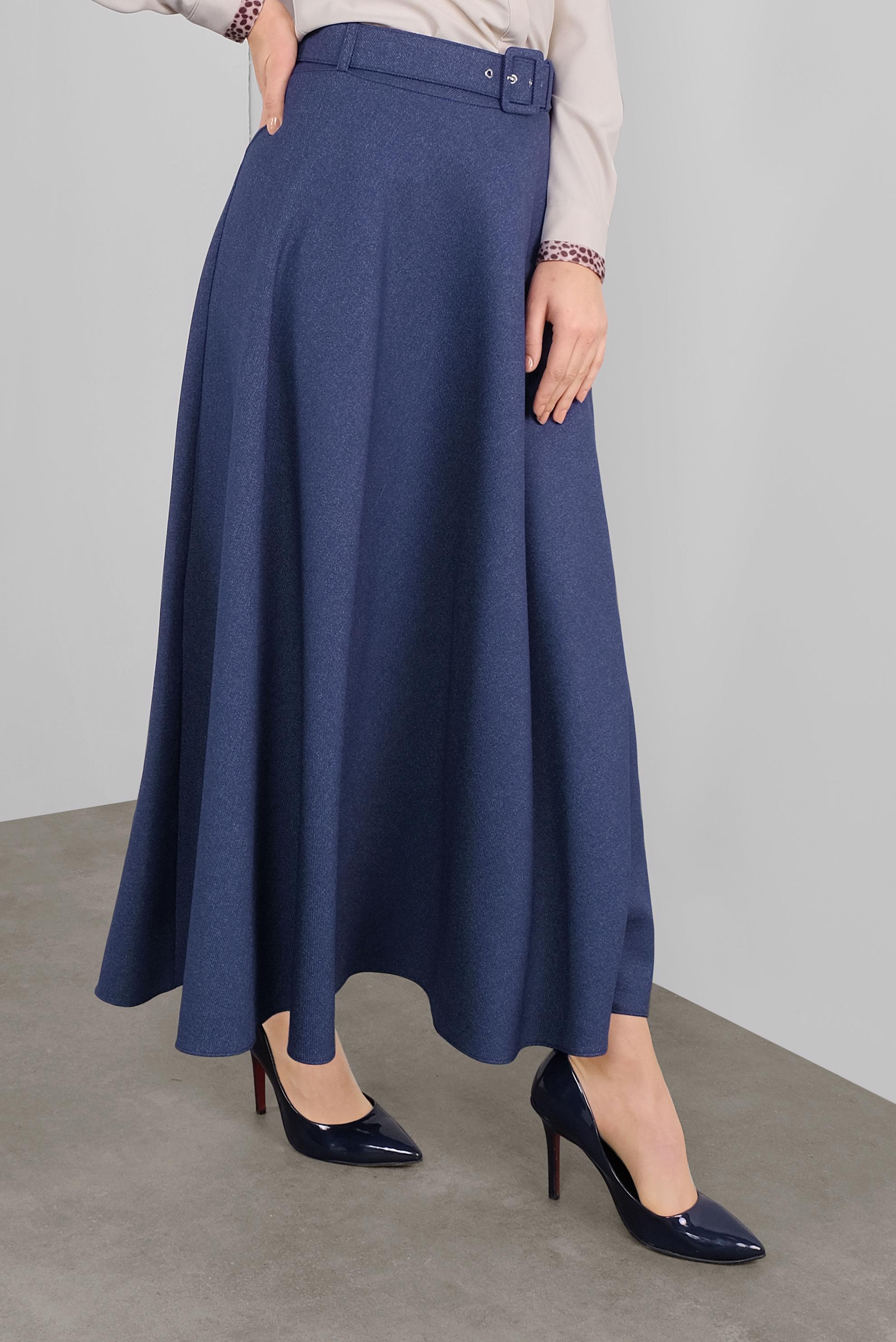 Tesettür giyim LACİVERT GENİŞ KESİM ETEK 60105 