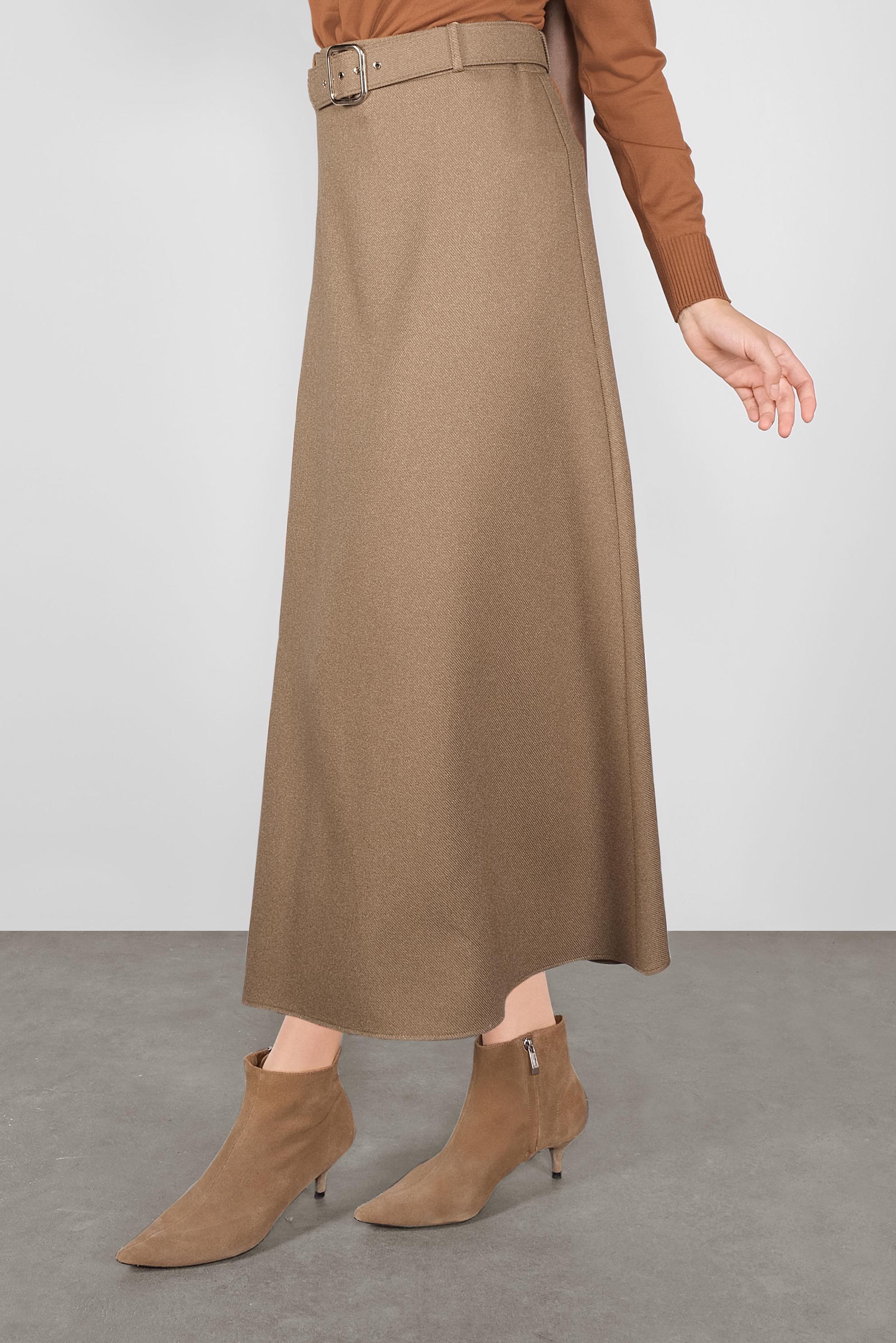 Tesettür giyim TABA KEMERLİ KLASİK ETEK 60106