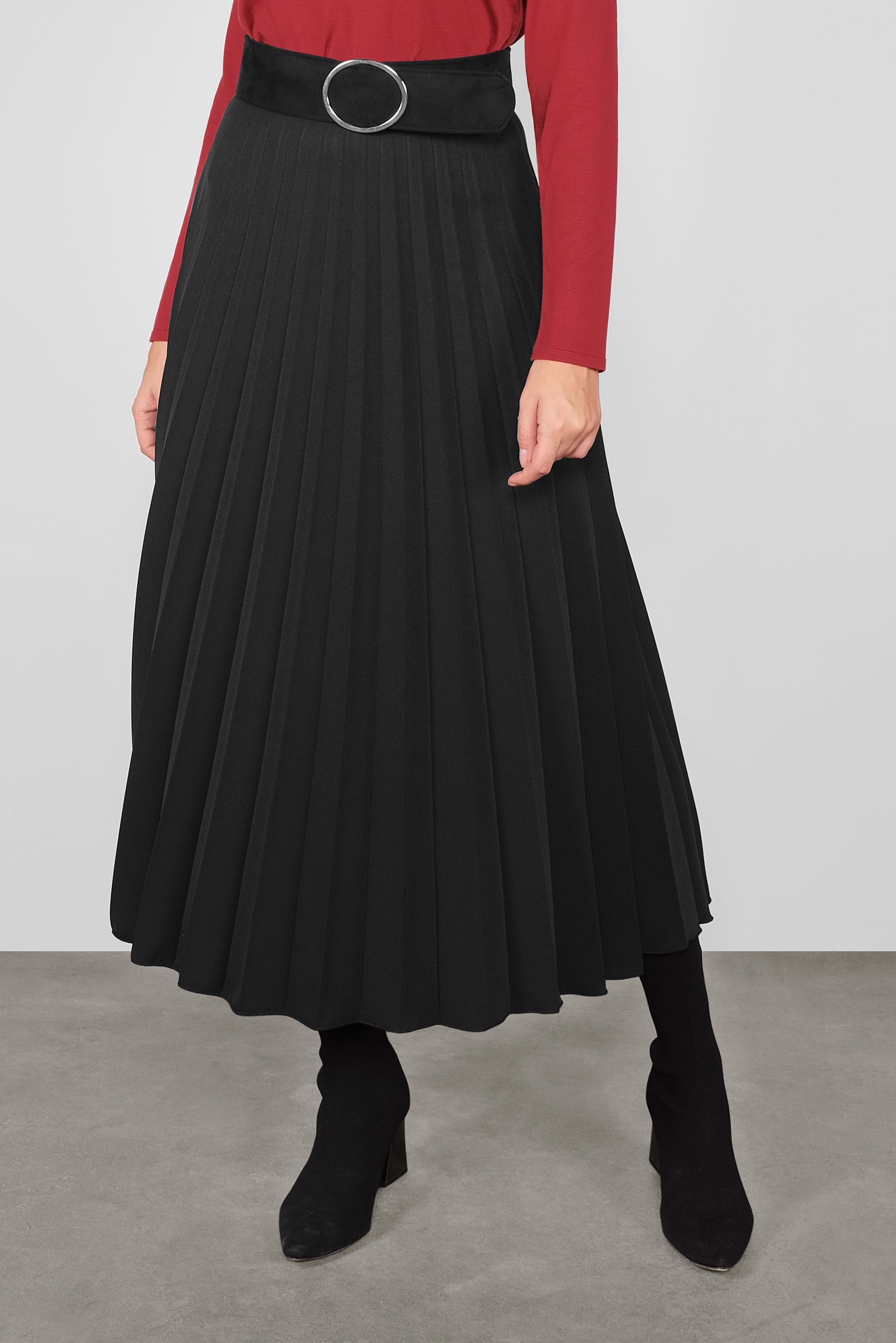 Tesettür giyim SİYAH PİLELİ ETEK 60107