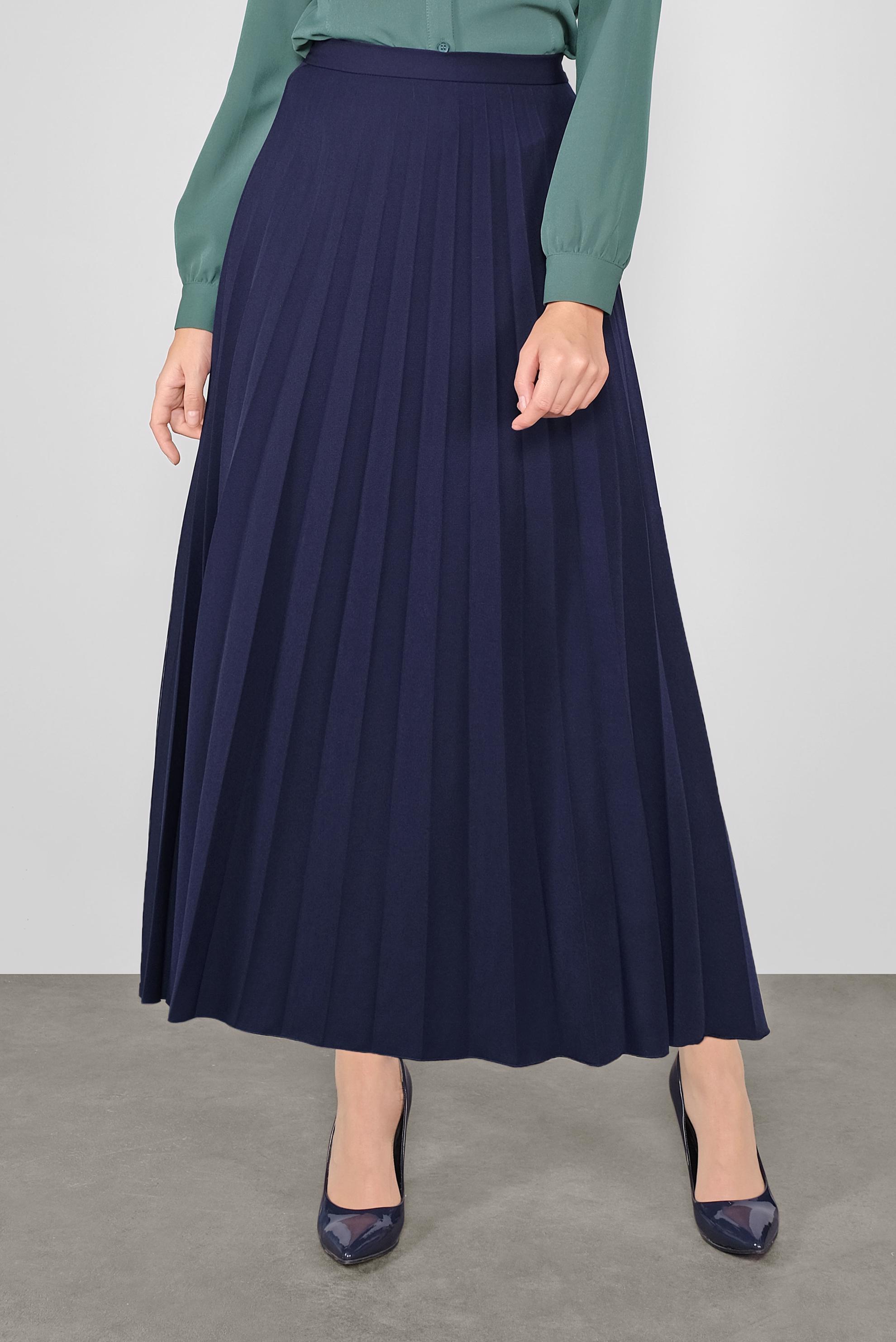 Tesettür giyim LACİVERT PİLELİ ETEK 60107