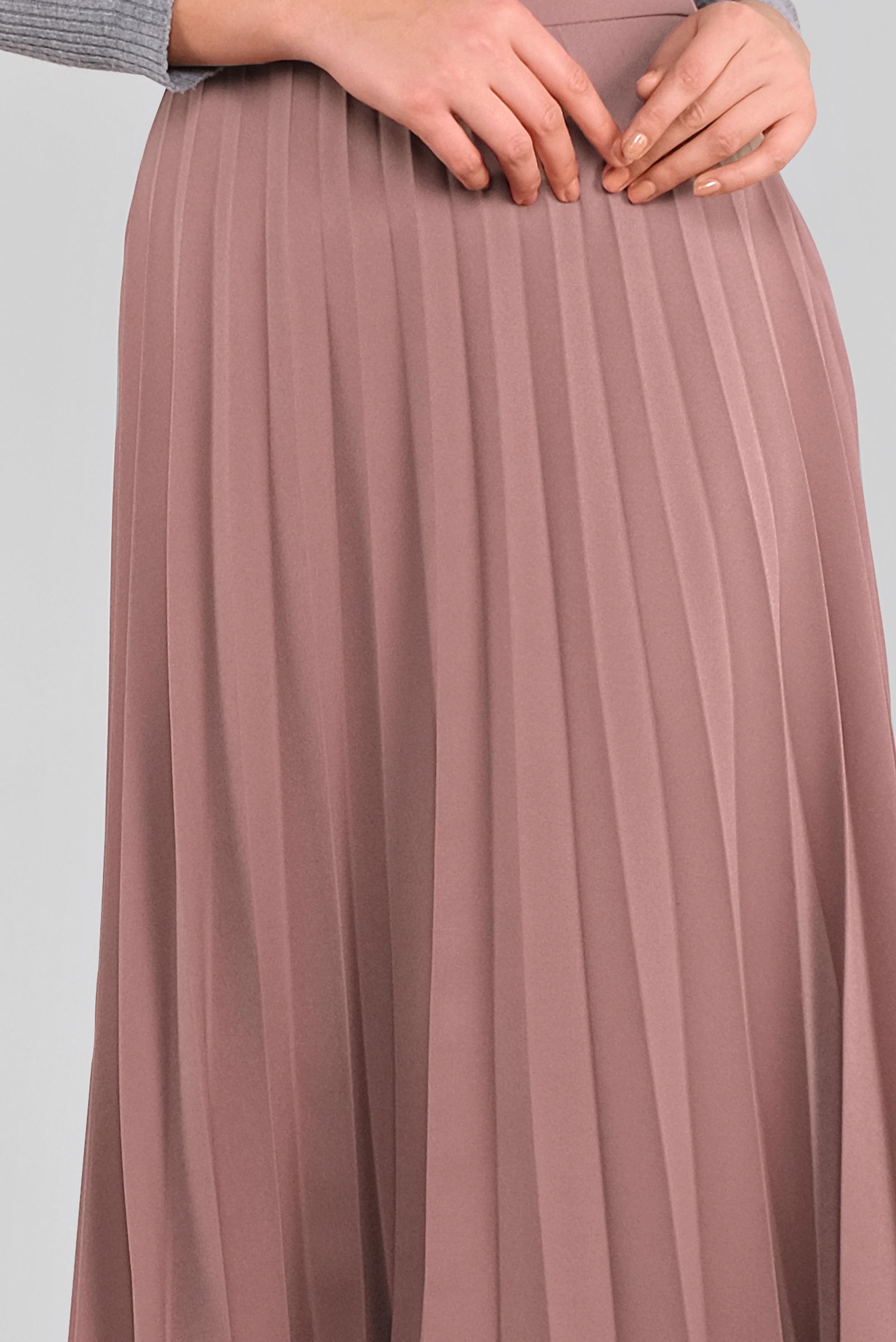 Tesettür giyim PEMBE PİLELİ ETEK 60107