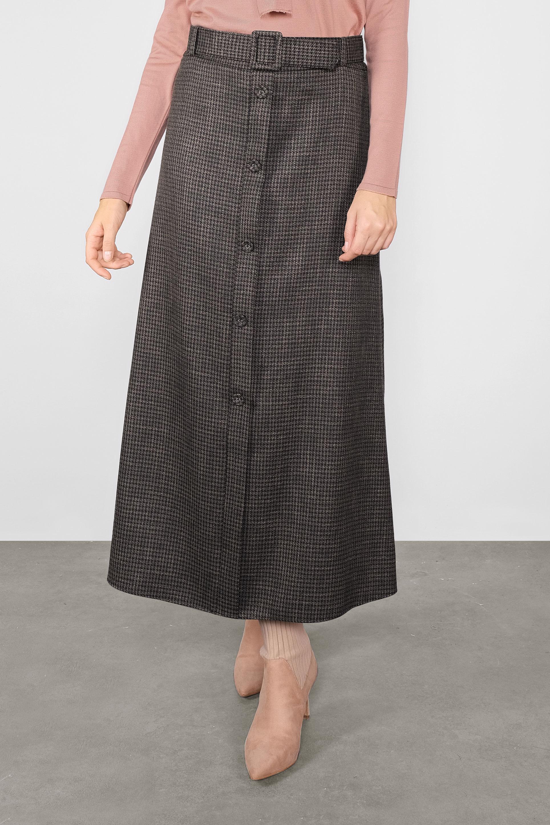 Tesettür giyim SİYAH SİMLİ DÜĞMELİ ETEK 60114