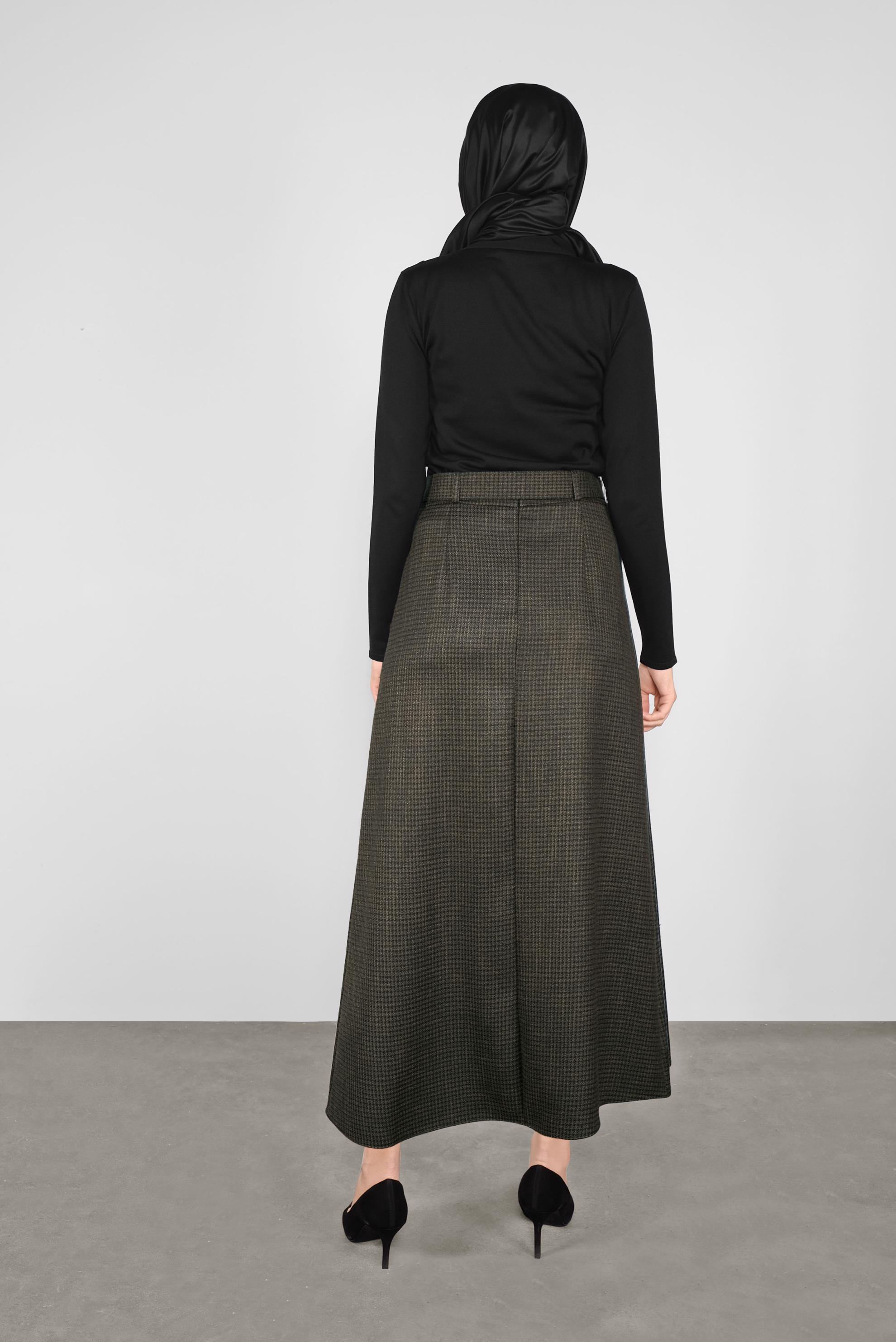 Tesettür giyim SİYAH SİMLİ DÜĞMELİ ETEK 60114