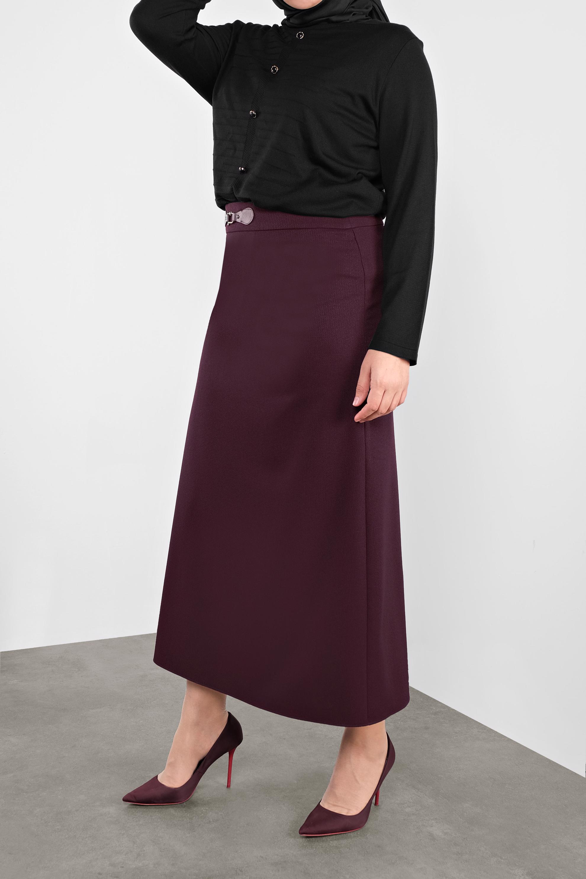 Vêtements hijab PRUNE JUPE AGRAFE À DEVANT 60116 