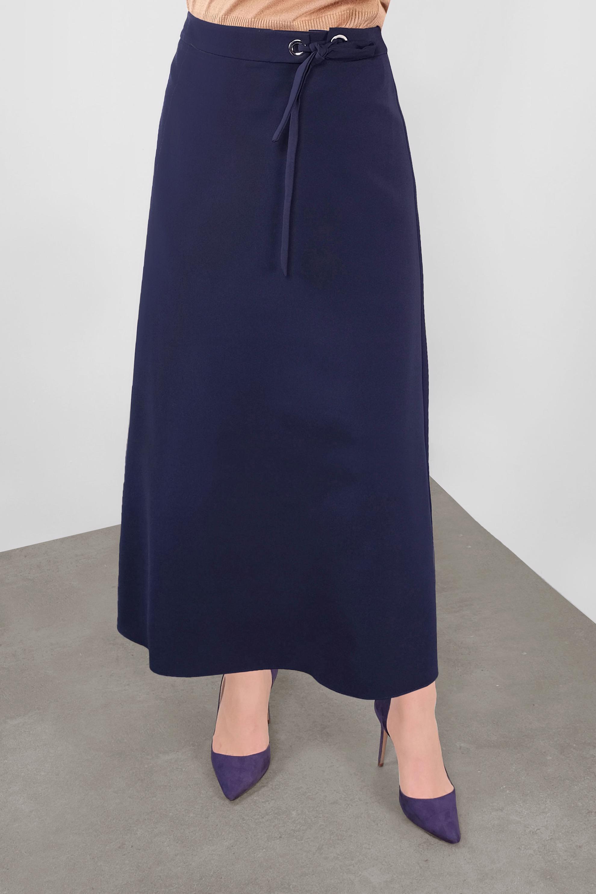 Tesettür giyim LACİVERT BEL KISMI BAĞCIK DETAYLI ETEK 60119