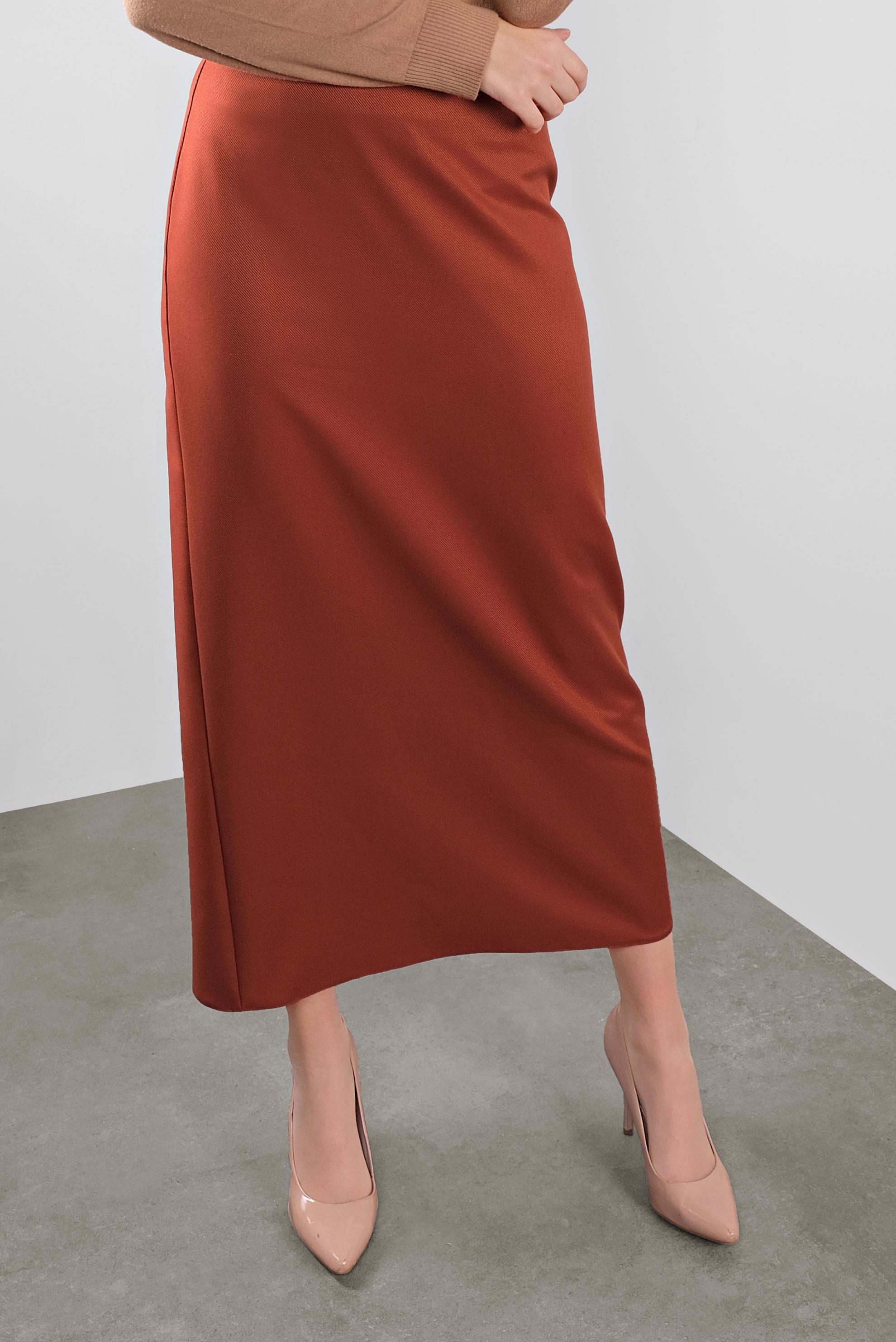 Tesettür giyim TURUNCU YÜKSEK BEL ETEK 60122