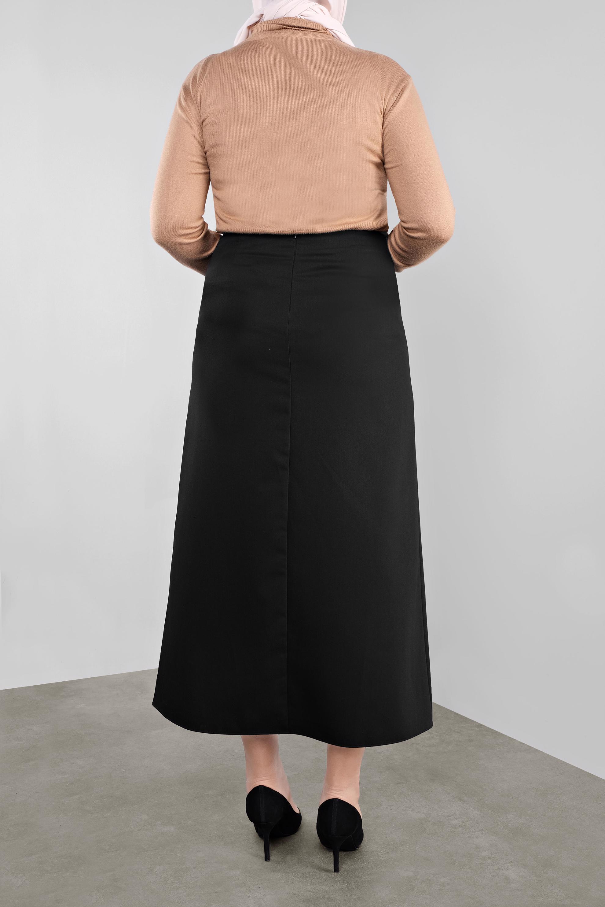 Vêtements hijab NOIR JUPE À BOUTONNÉE 60125 