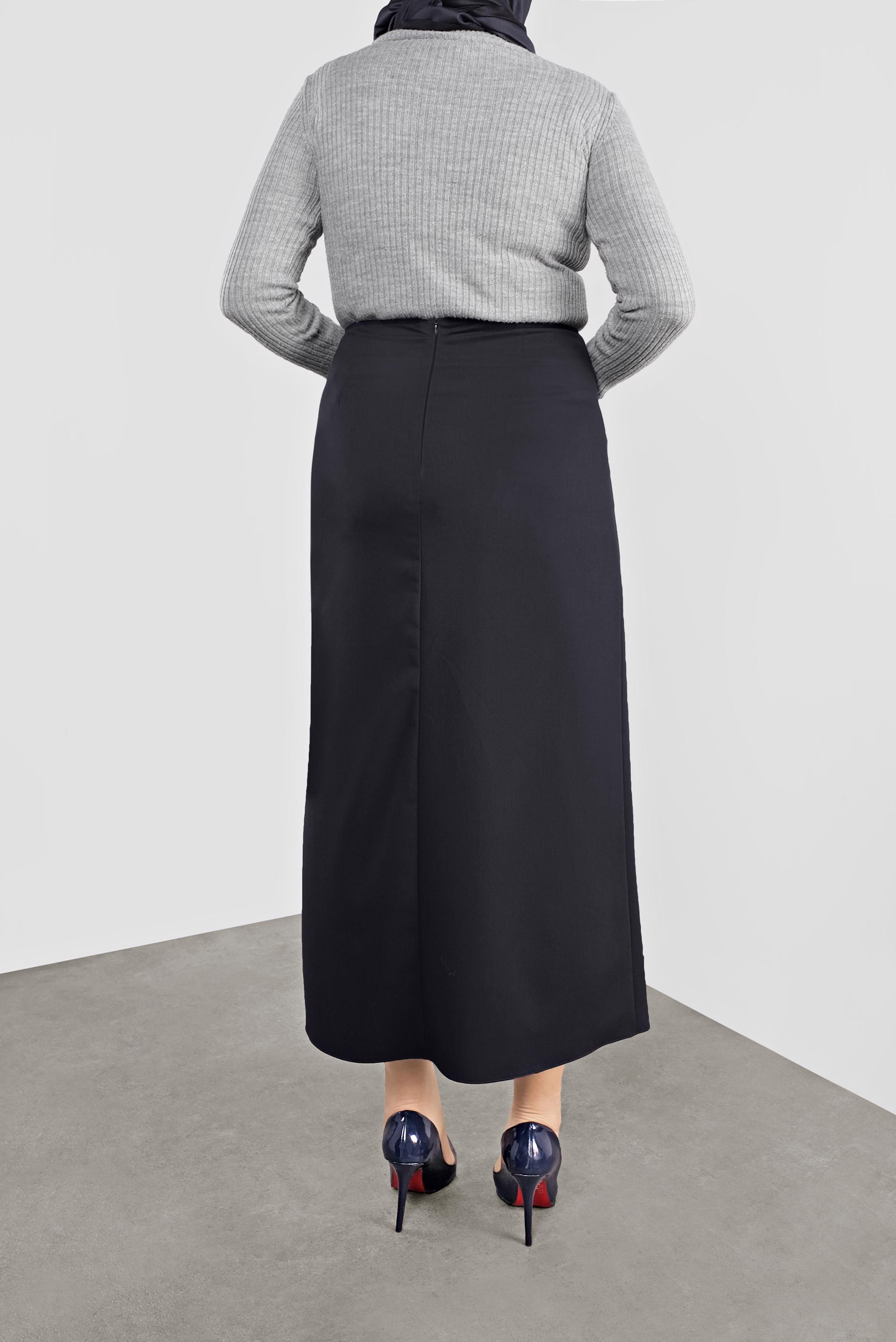 Hijab clothing NAVY BLUE BUTTONED SKIRT 60125 