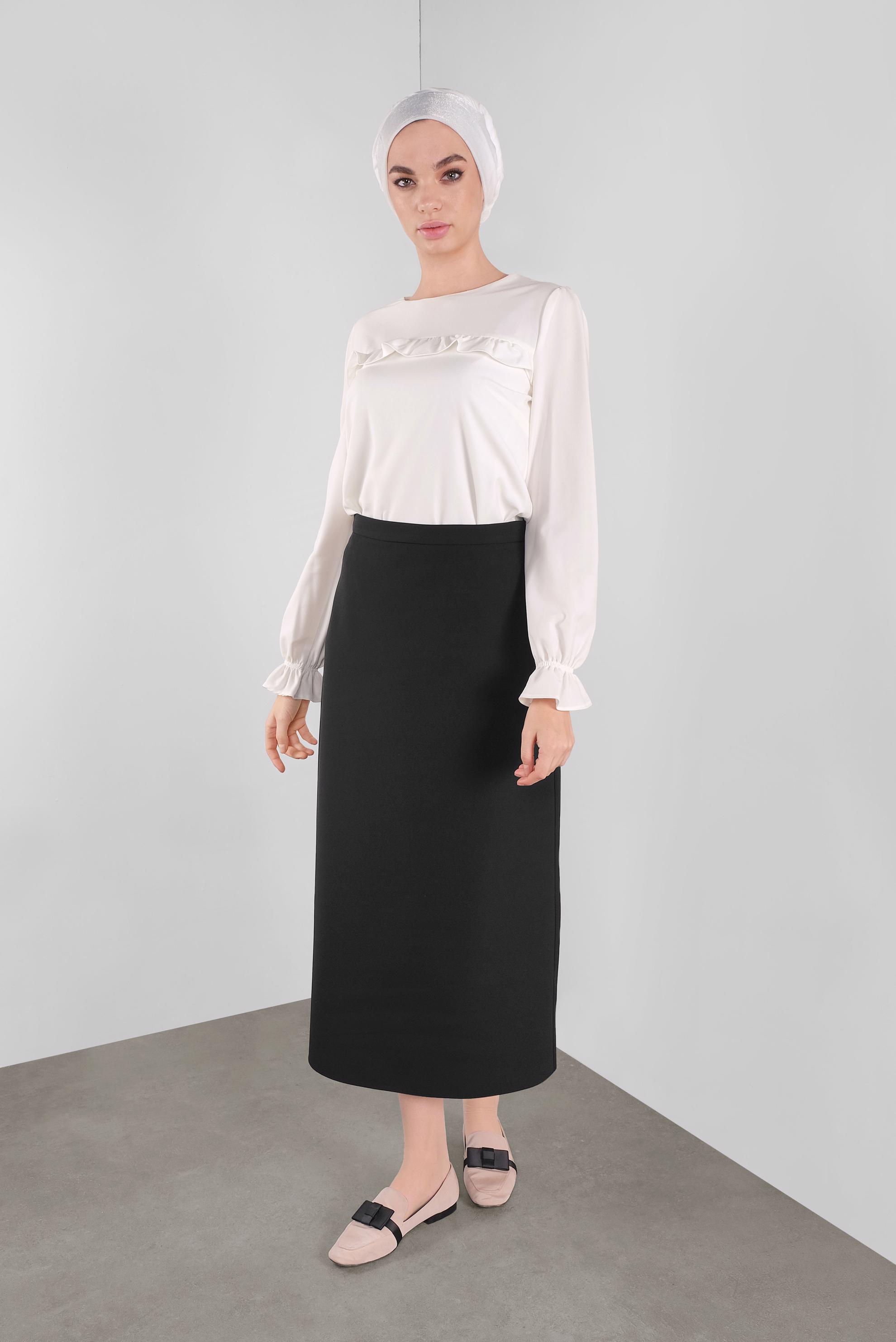 Tesettür giyim SİYAH KALEM ETEK 60129 