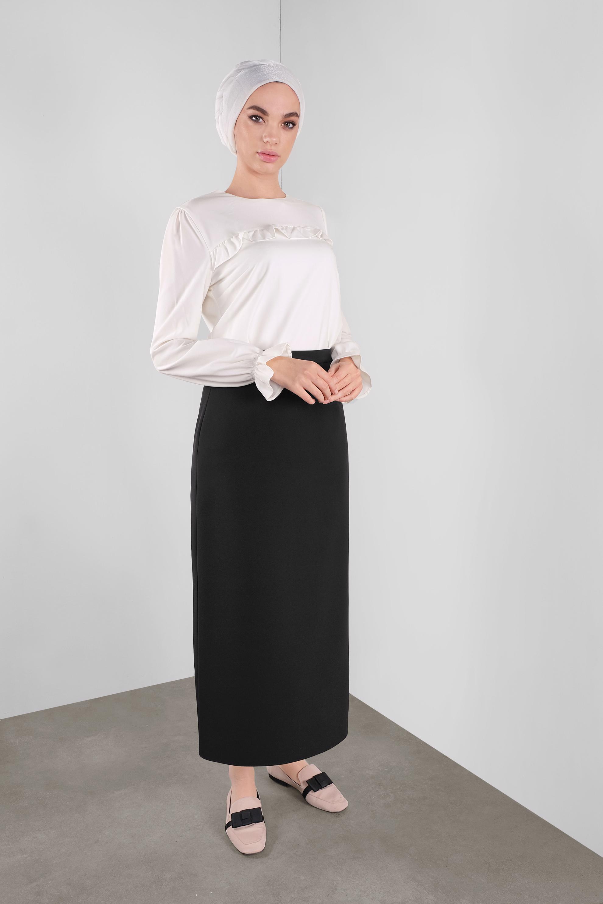 Tesettür giyim SİYAH KALEM ETEK 60129 