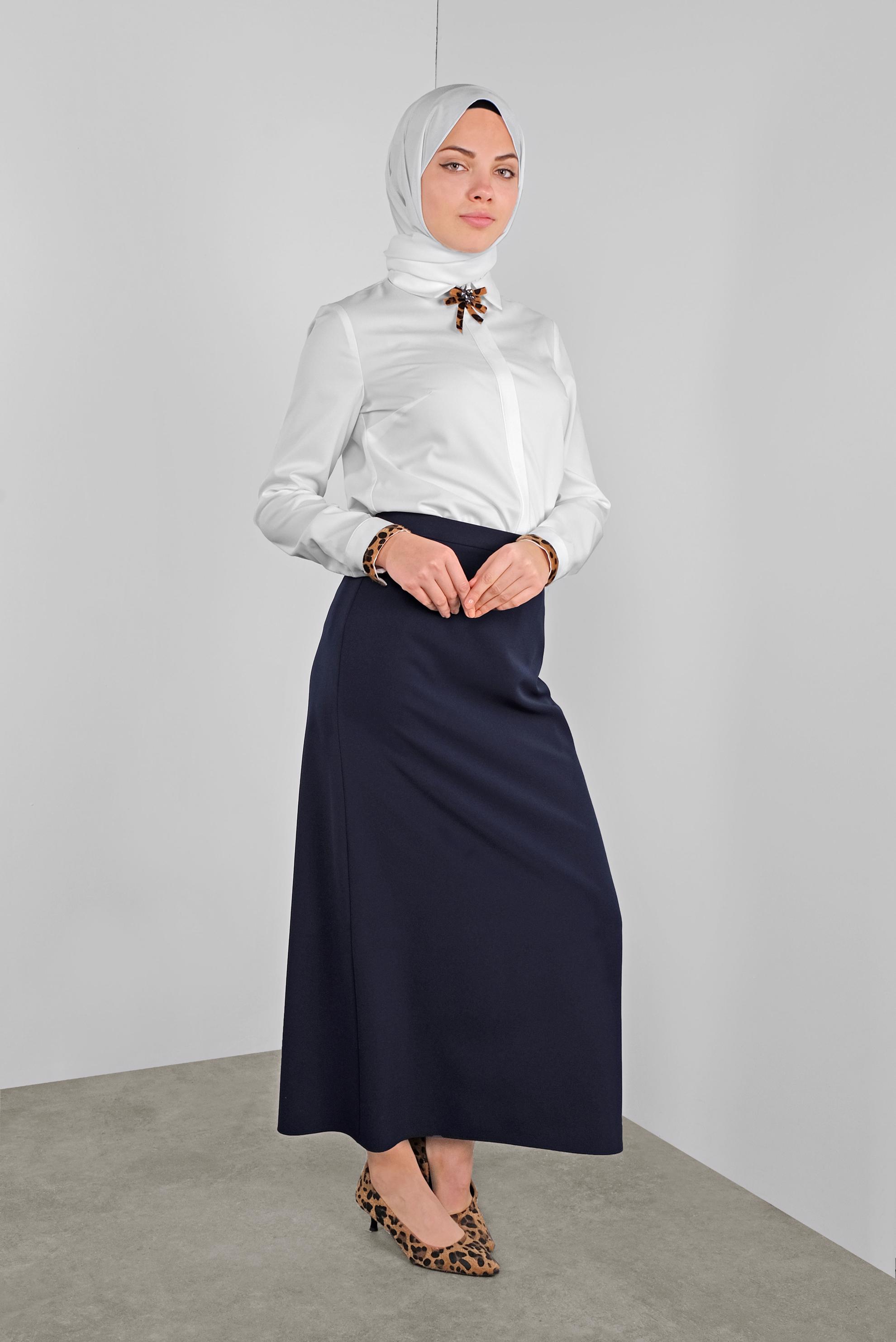 Tesettür giyim LACİVERT KALEM ETEK 60129 