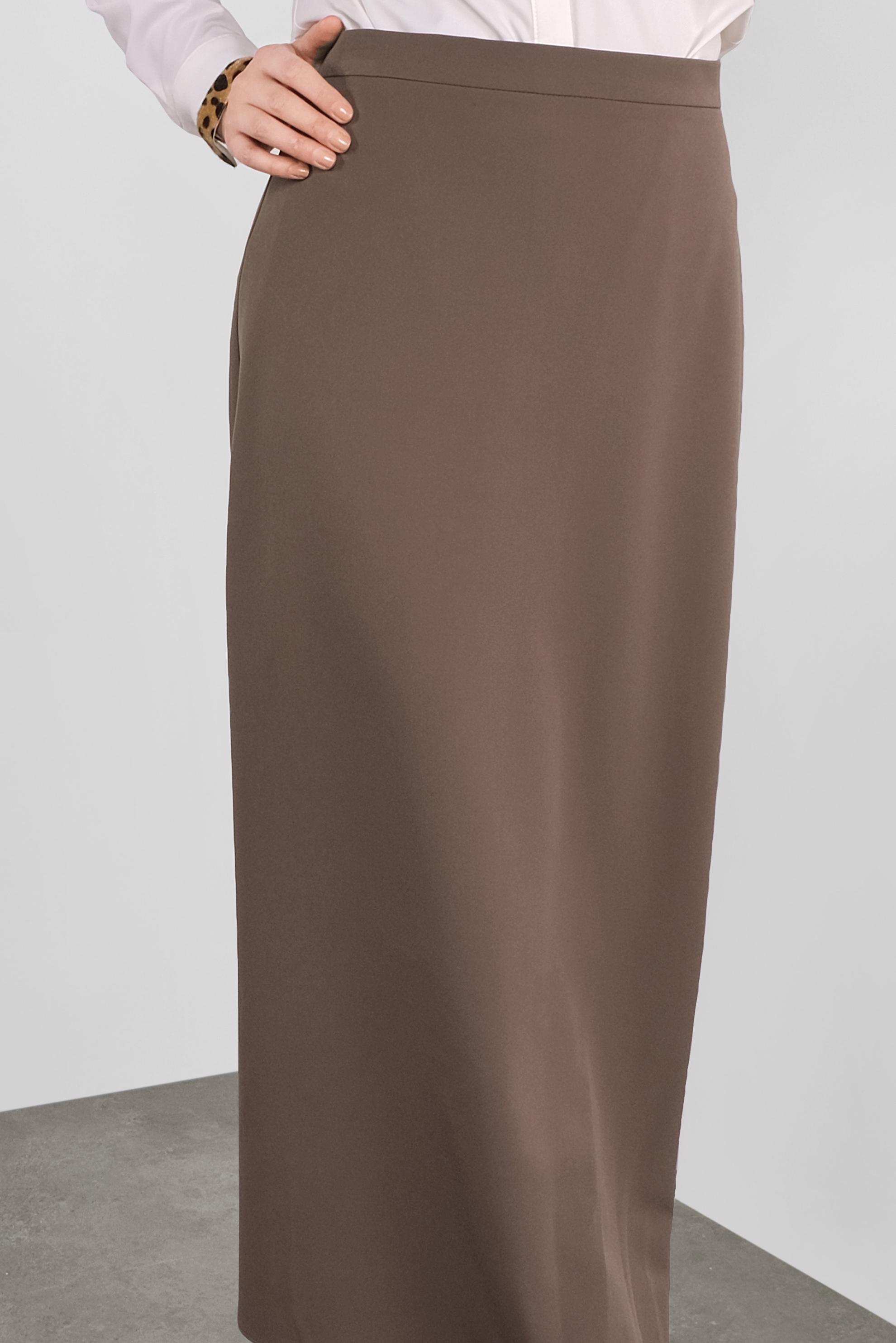 Tesettür giyim VİZON KALEM ETEK 60129 