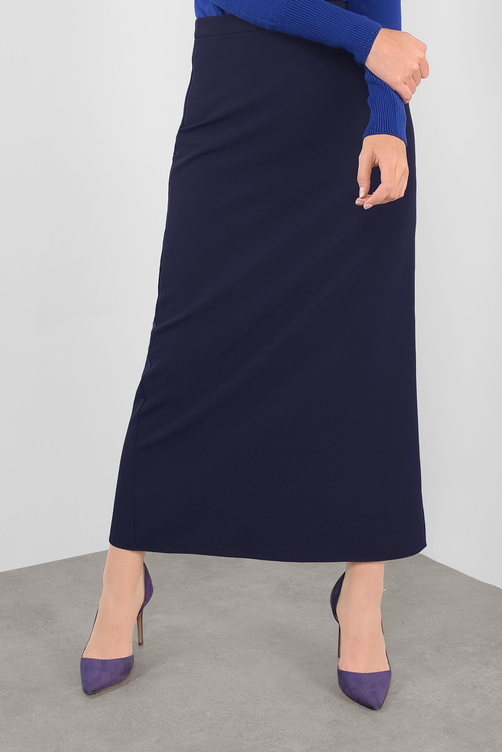 Tesettür giyim LACİVERT GİZLİ YIRTMAÇLI YÜKSEK BEL ETEK 60131 