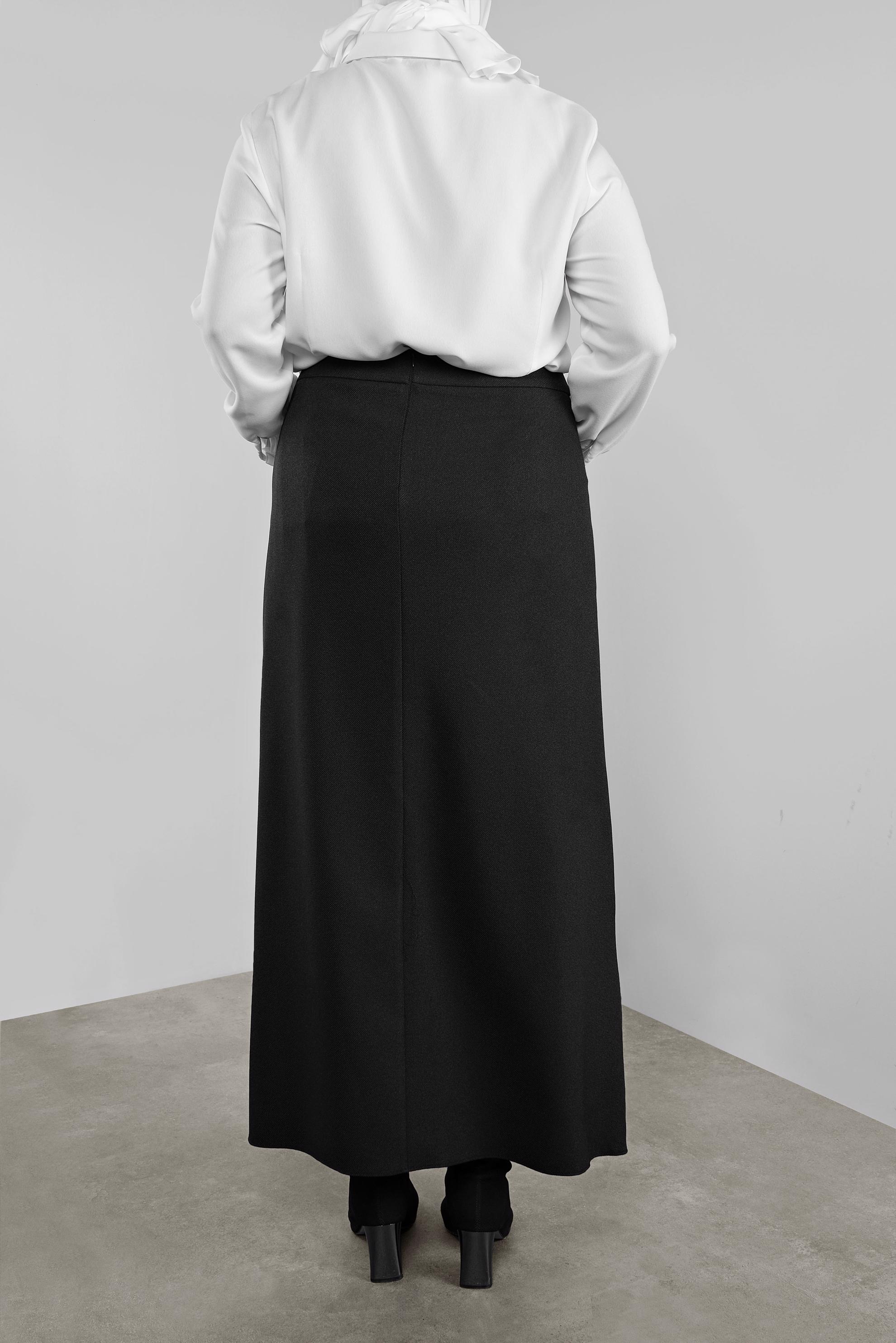 Hijab clothing BLACK ZIPPERED A CUT SKIRT 60132 
