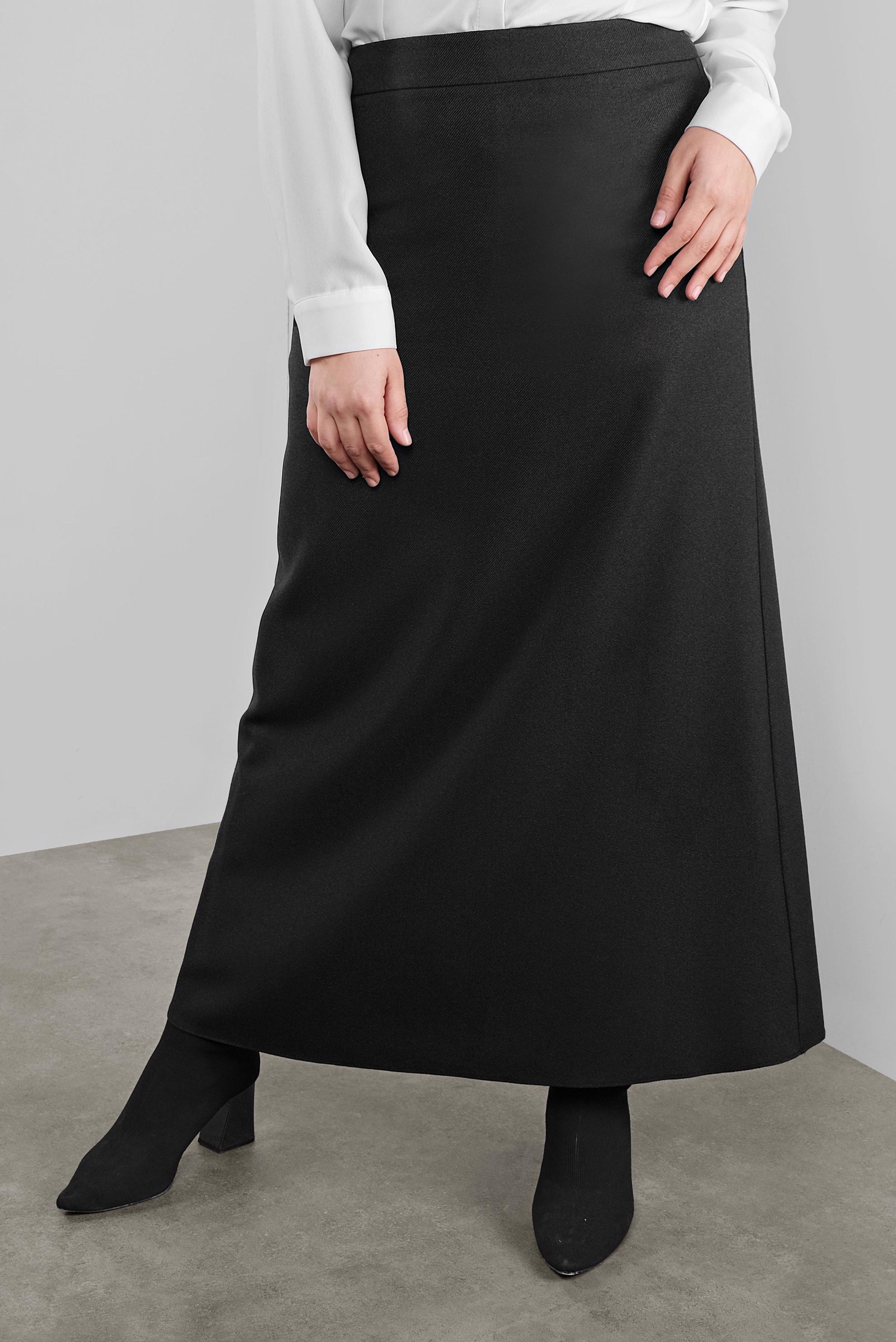 Hijab clothing BLACK ZIPPERED A CUT SKIRT 60132 