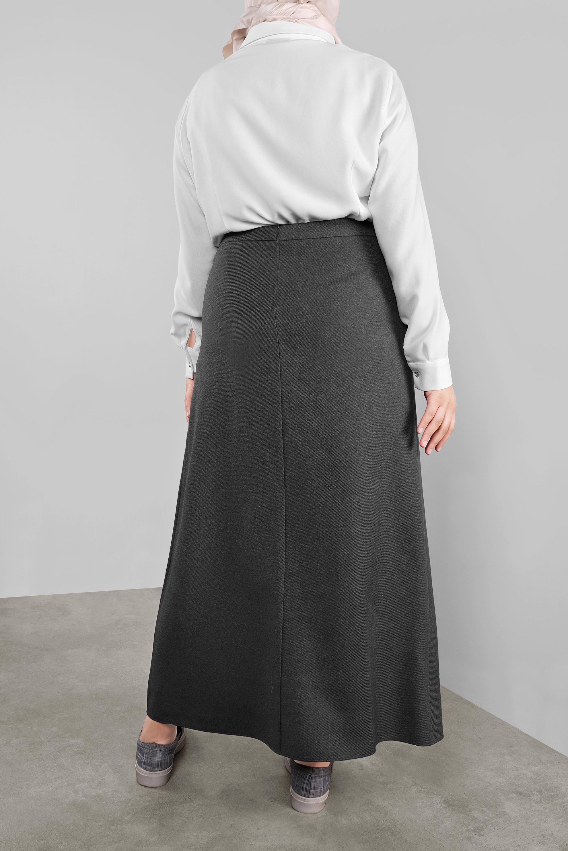 Hijab clothing GREY ZIPPERED A CUT SKIRT 60132 