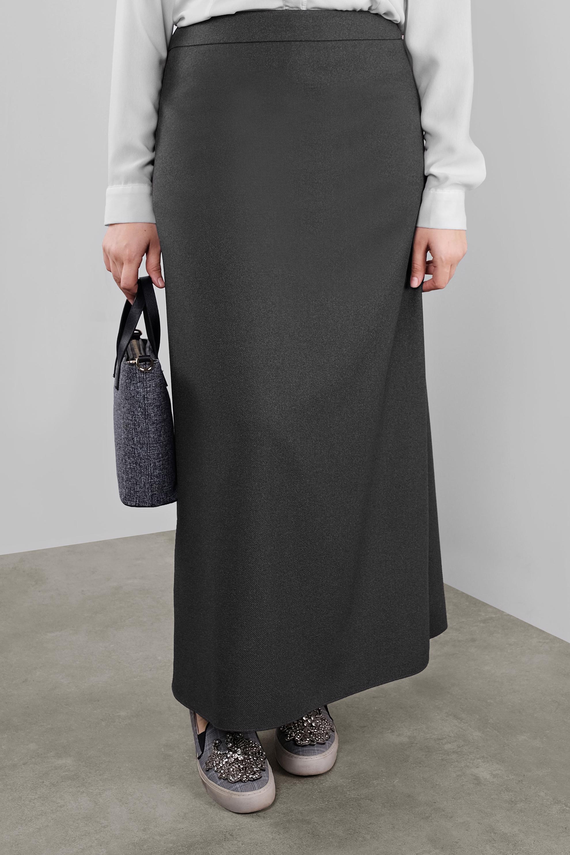 Hijab clothing GREY ZIPPERED A CUT SKIRT 60132 