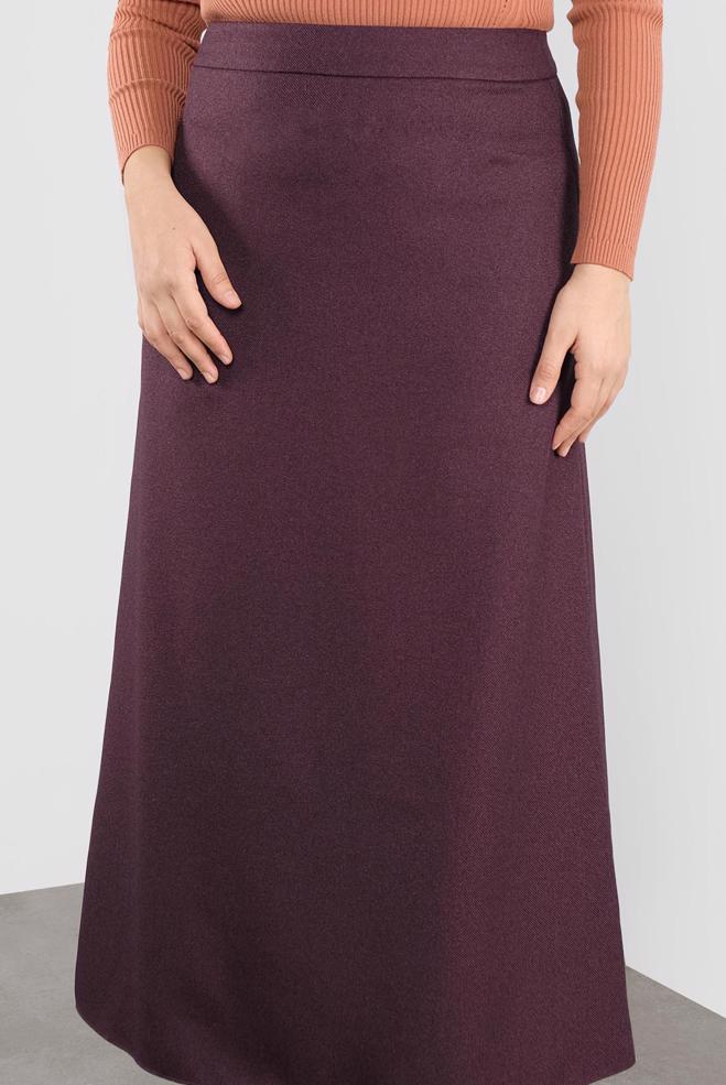 Vêtements hijab PRUNE JUPE A COUPE ZIPPÉE 60132 - ALVİNA