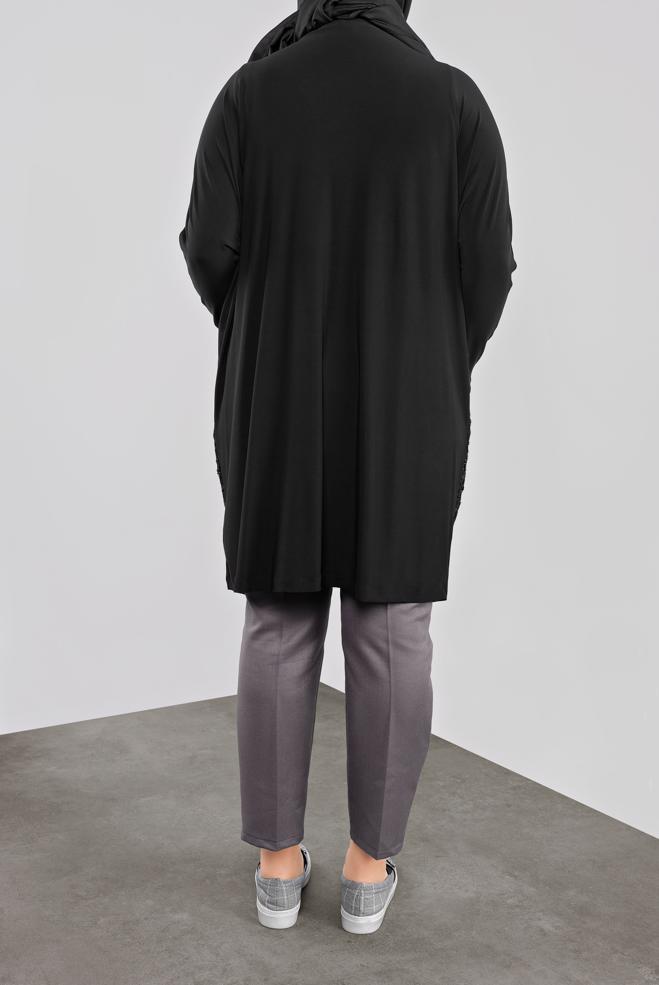 Vêtements hijab NOIR 20062 VİZONA HIRKA 44/48 TEK46 - ALVİNA